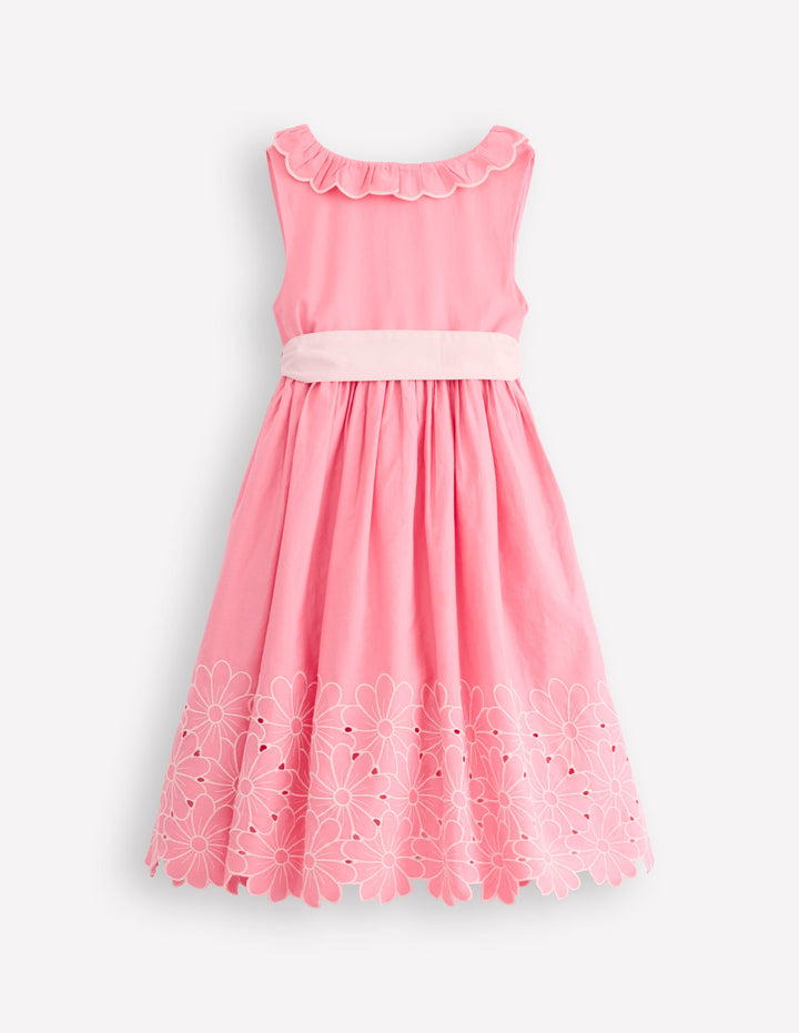 Kleid für besondere Anlässe mit Blumensaum-Lachsrosa