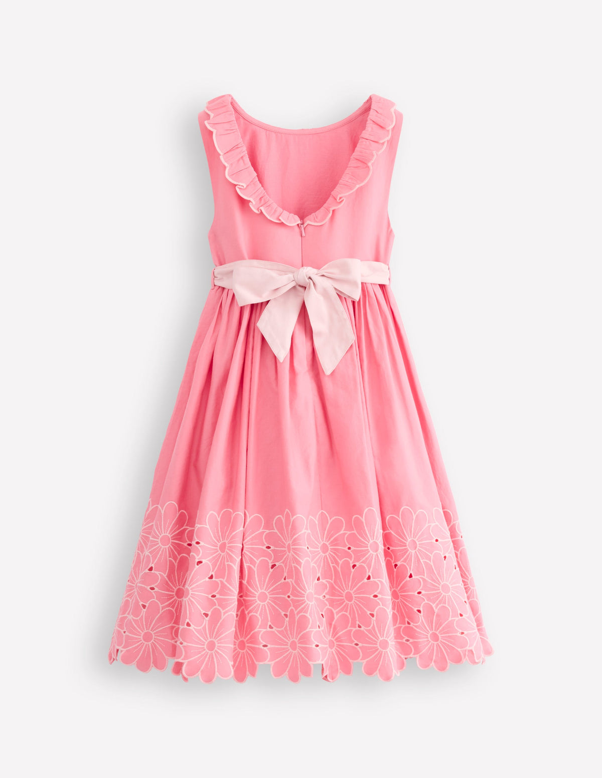 Kleid für besondere Anlässe mit Blumensaum-Lachsrosa-2