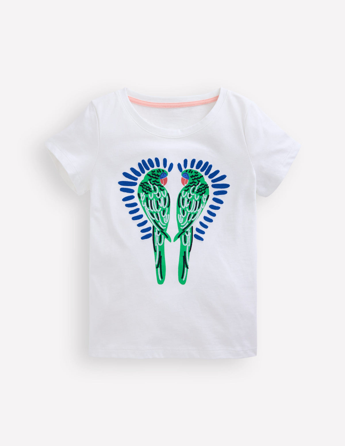 Bay Bouclé-T-Shirt-Weiß Vögel - Image 4