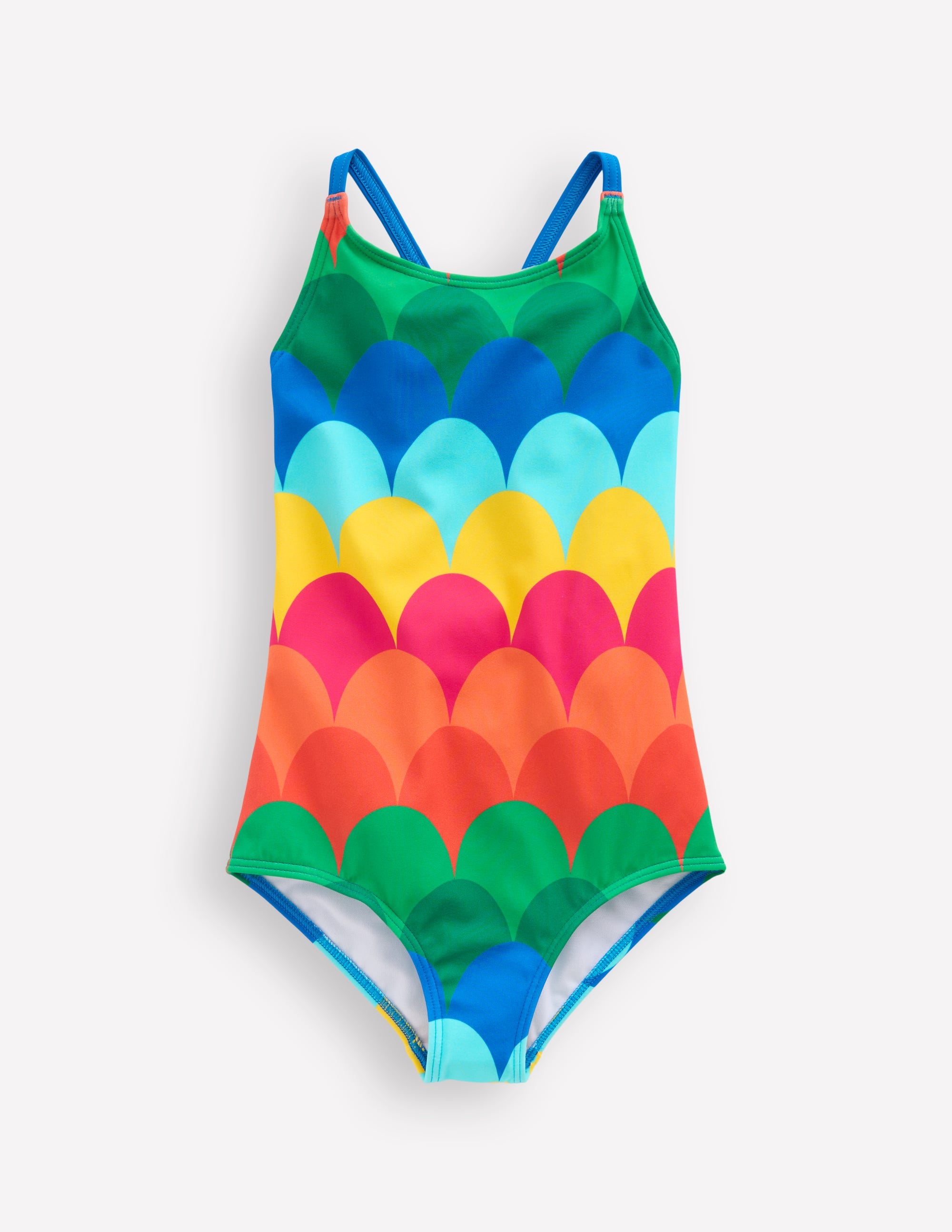 Selena Badeanzug mit Regenbogen-Trägern-Bunt Muscheln Streifen - Image 1