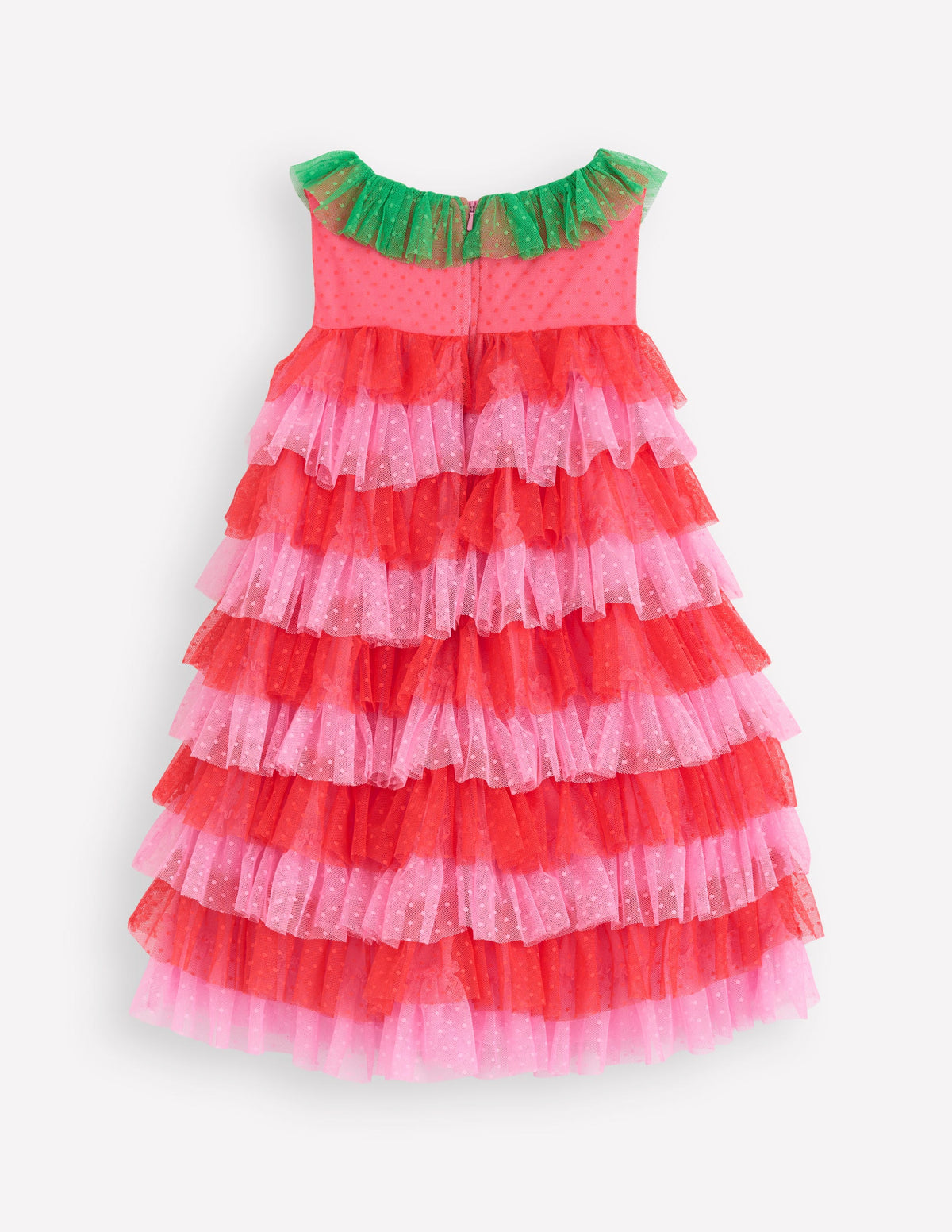 Robe fraise en tulle-Rouge/rose - Image 2