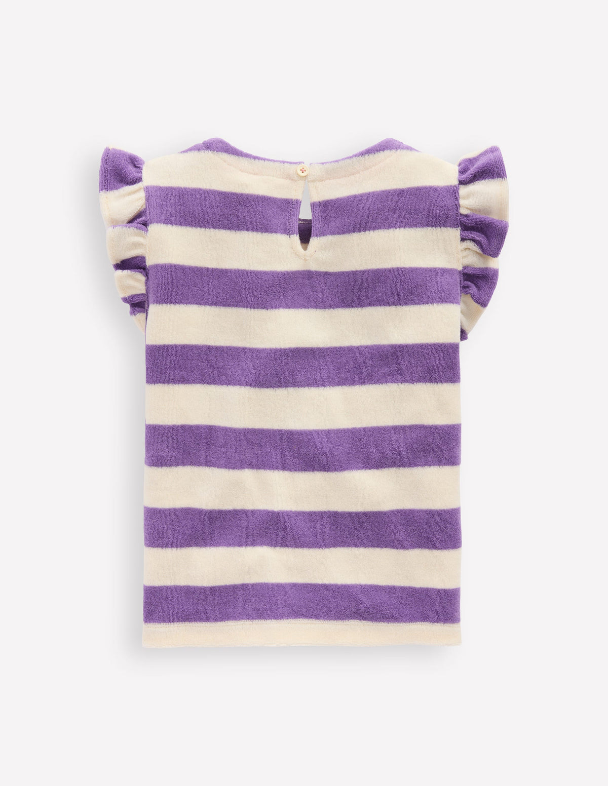 Relaxed Towelling Top-Soft Ivory/Aster Purple - Image 2