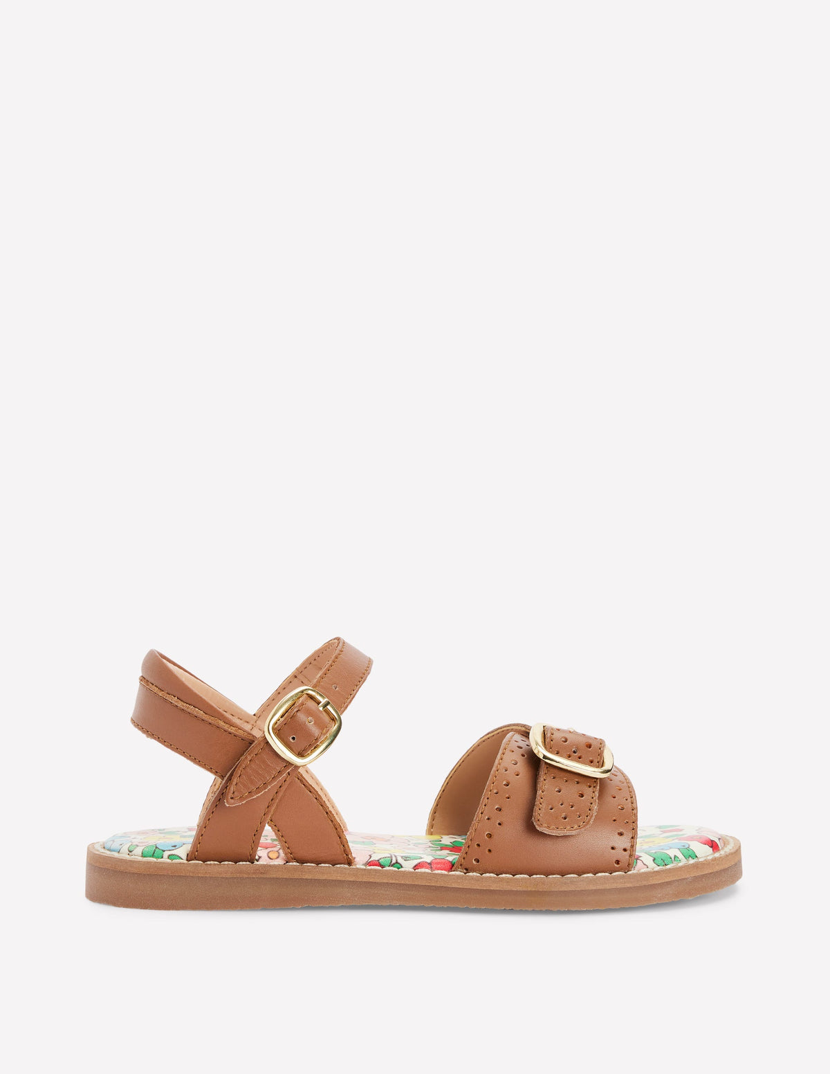 Ledersandalen mit Schnalle-Hellbraun - Image 1