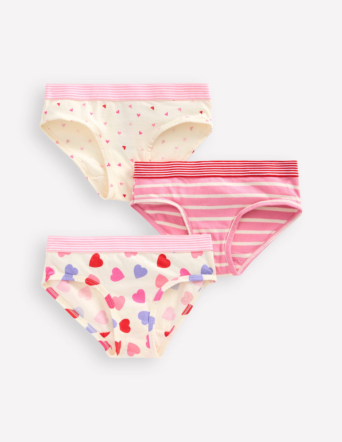 3 culottes-Rayé/cœur/uni - Image 1