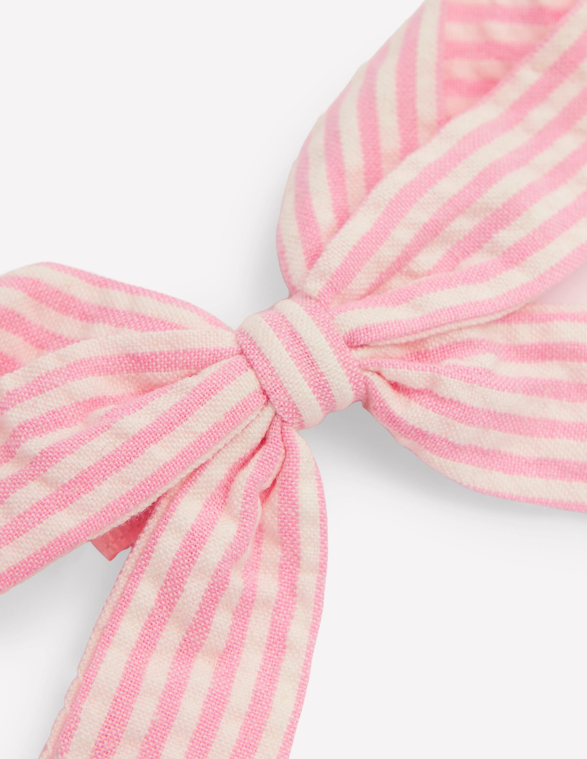 Gestreifte Haarschleife-Rosa Drillich - Image 3