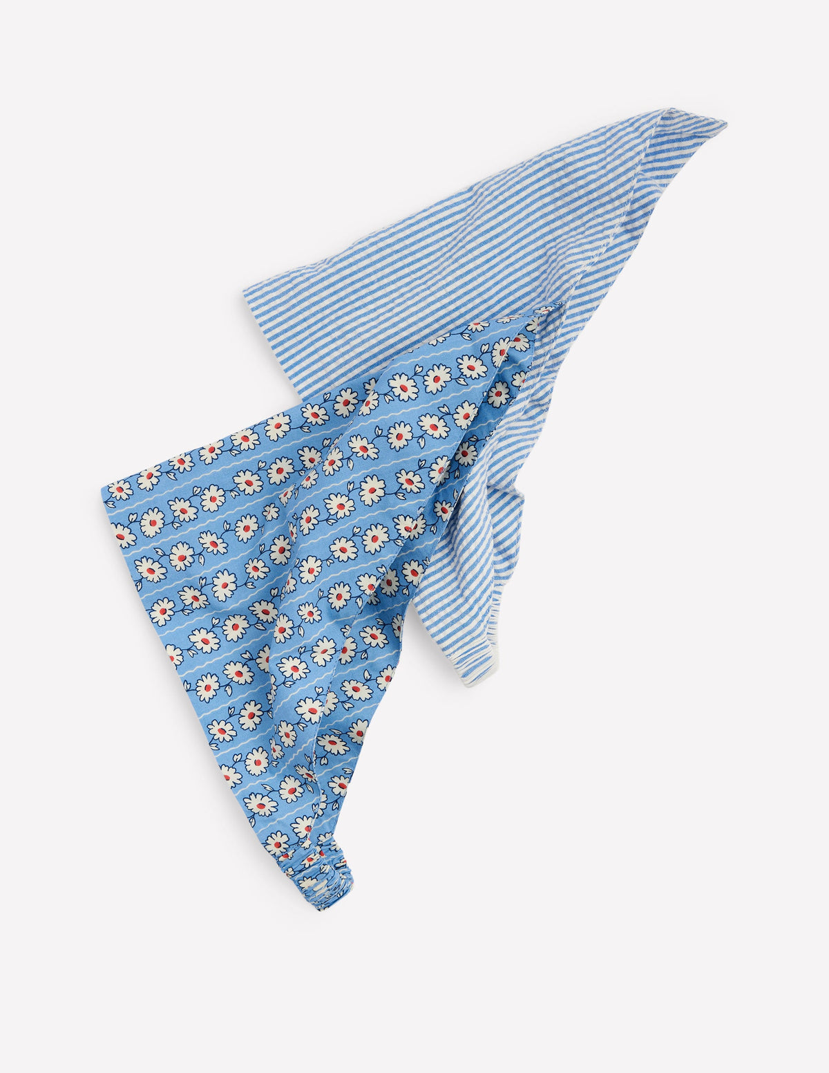 Kopftücher im 2er-Pack-Blau Gänseblümchen Streifen - Image 1