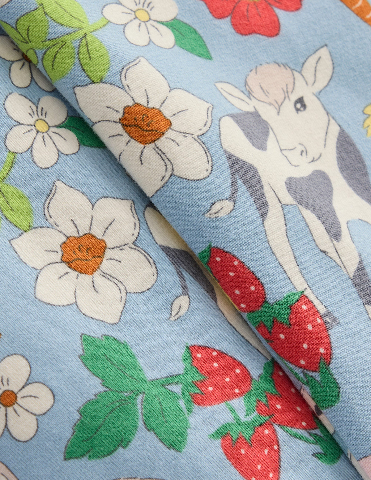 Everyday Fun Leggings-Blue Spring Meadow-3