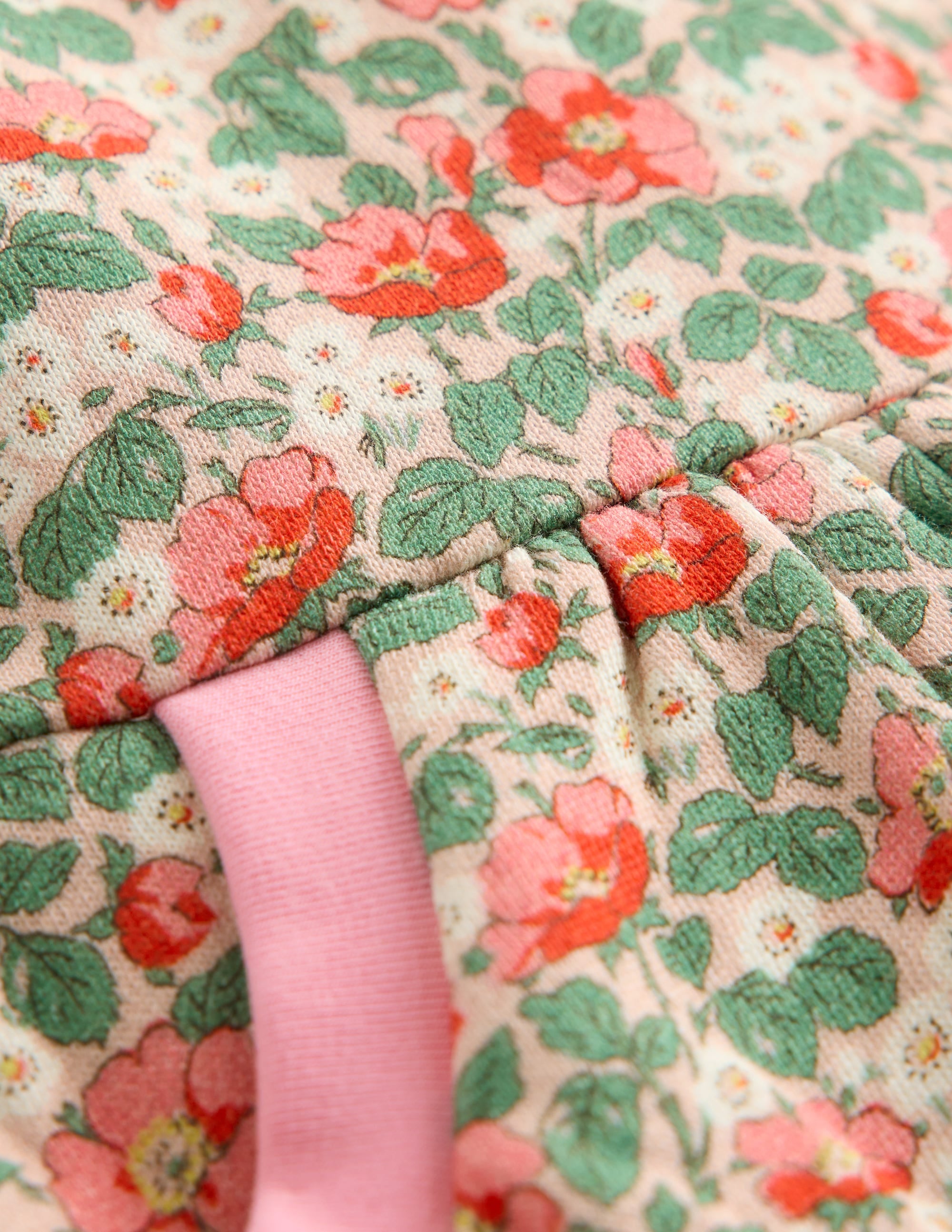 Cosy Printed Sweatshirt Dress-Chalk Pink Wild Rose - Image 3