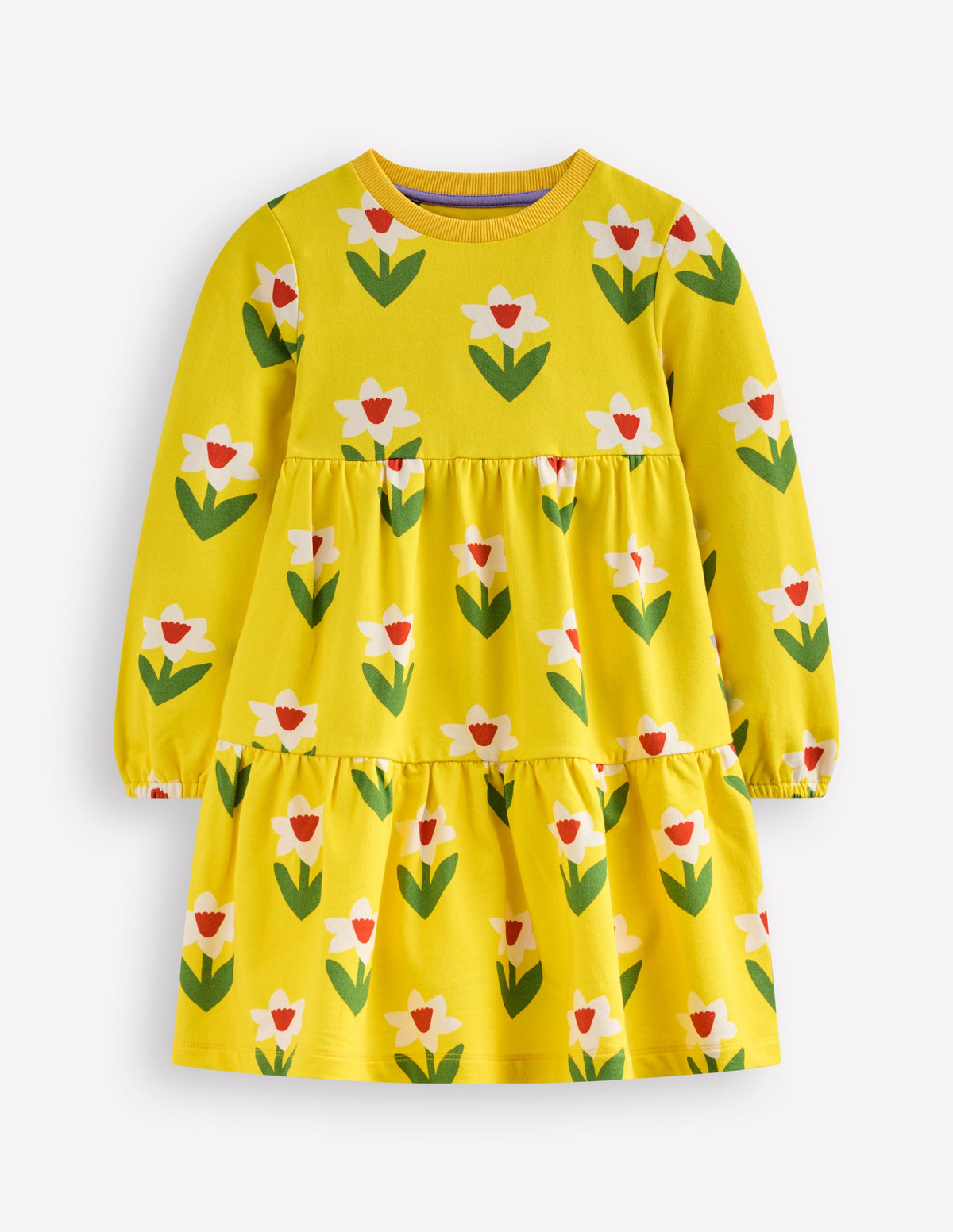 Robe-sweat Dixie à volants-Jonquille jaune tropical - Image 1