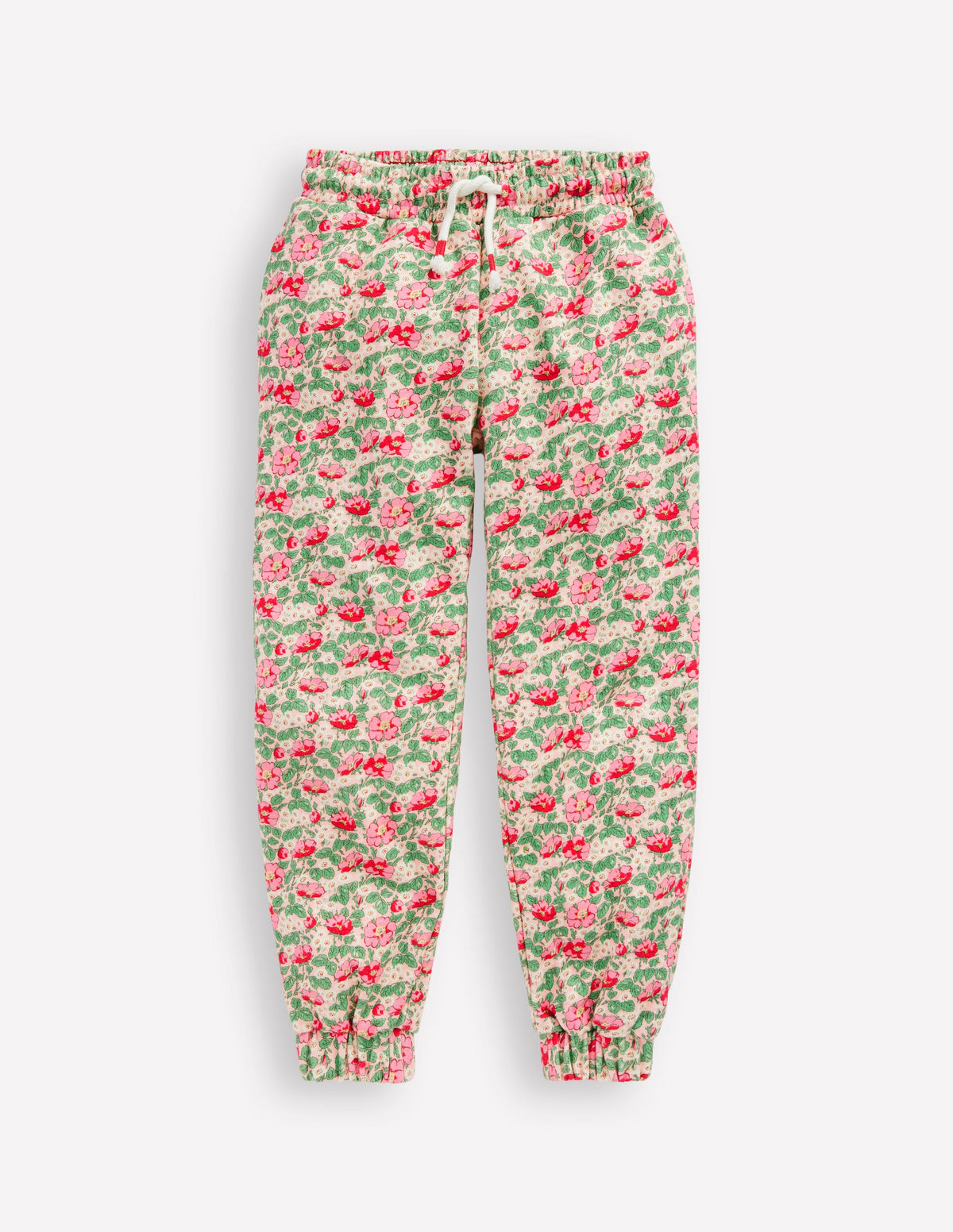 Bedruckte Jogginghose-Kreiderosa Wildrose-1