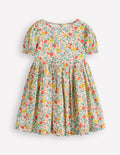 Robe Madeline tissée-Fleur de pommier blanc vanille