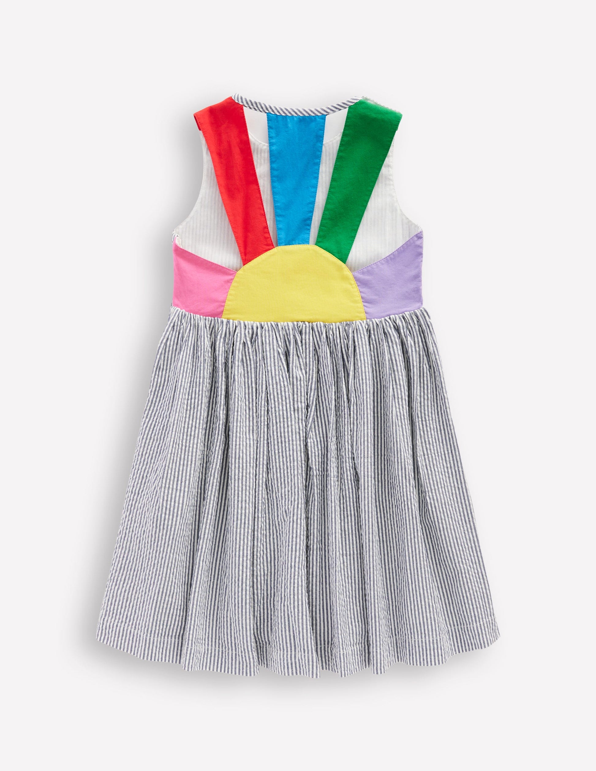 Zadie Kleid mit Rücken-Applikation-Marineblau/Naturweiß Streifen Sonnenstrahl-2
