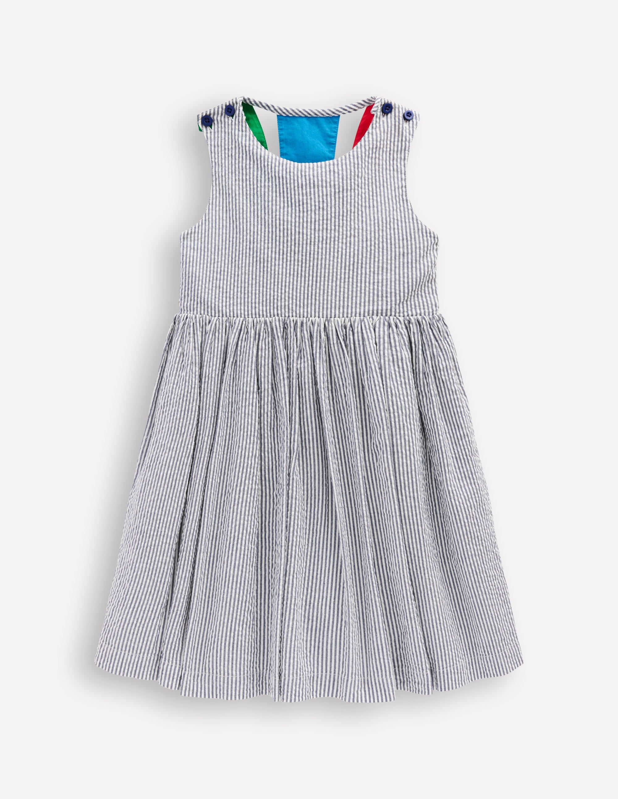 Zadie Kleid mit Rücken-Applikation-Marineblau/Naturweiß Streifen Sonnenstrahl - Image 1