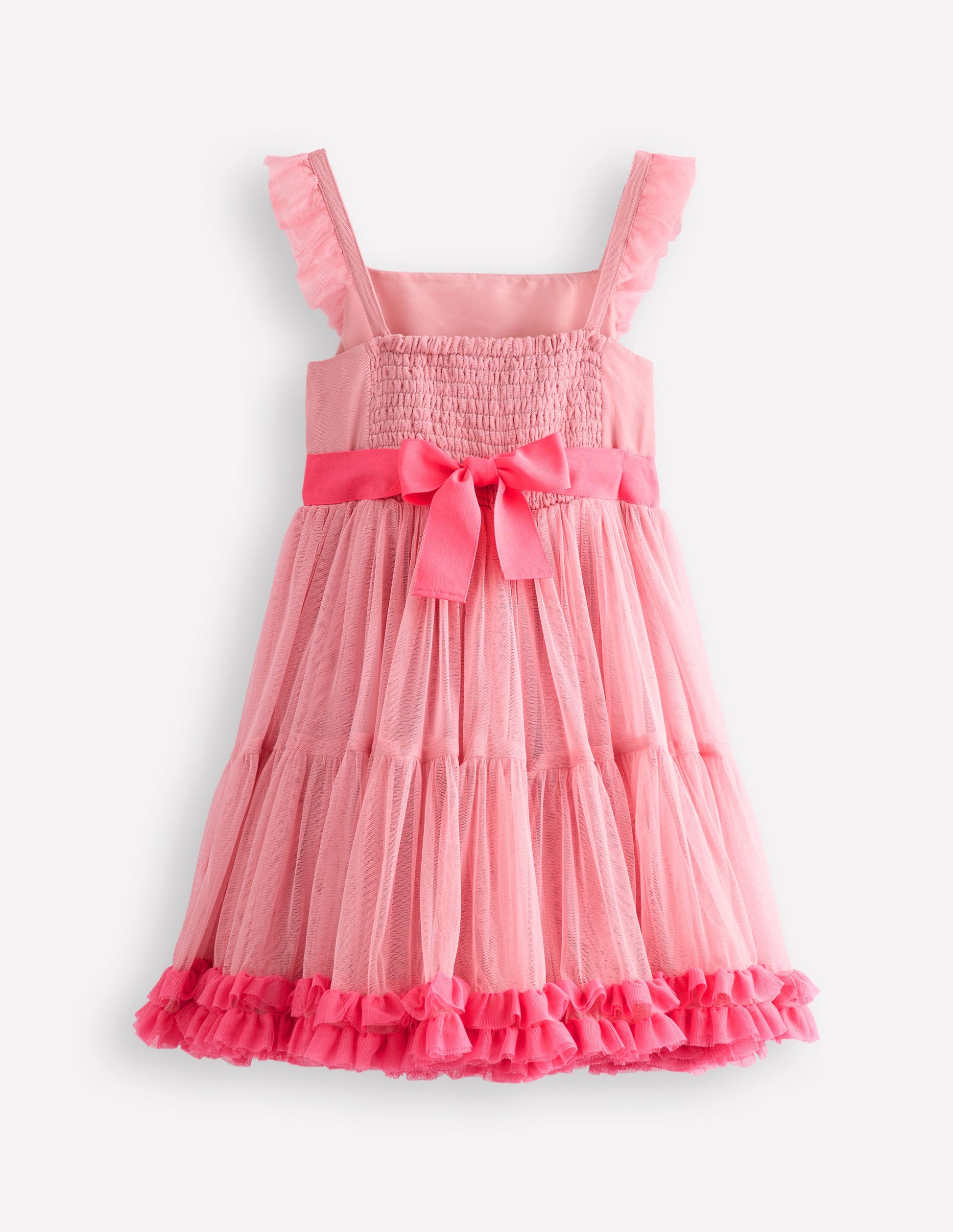 Tüllkleid mit Rüschensaum-Vintage-Rosa-2