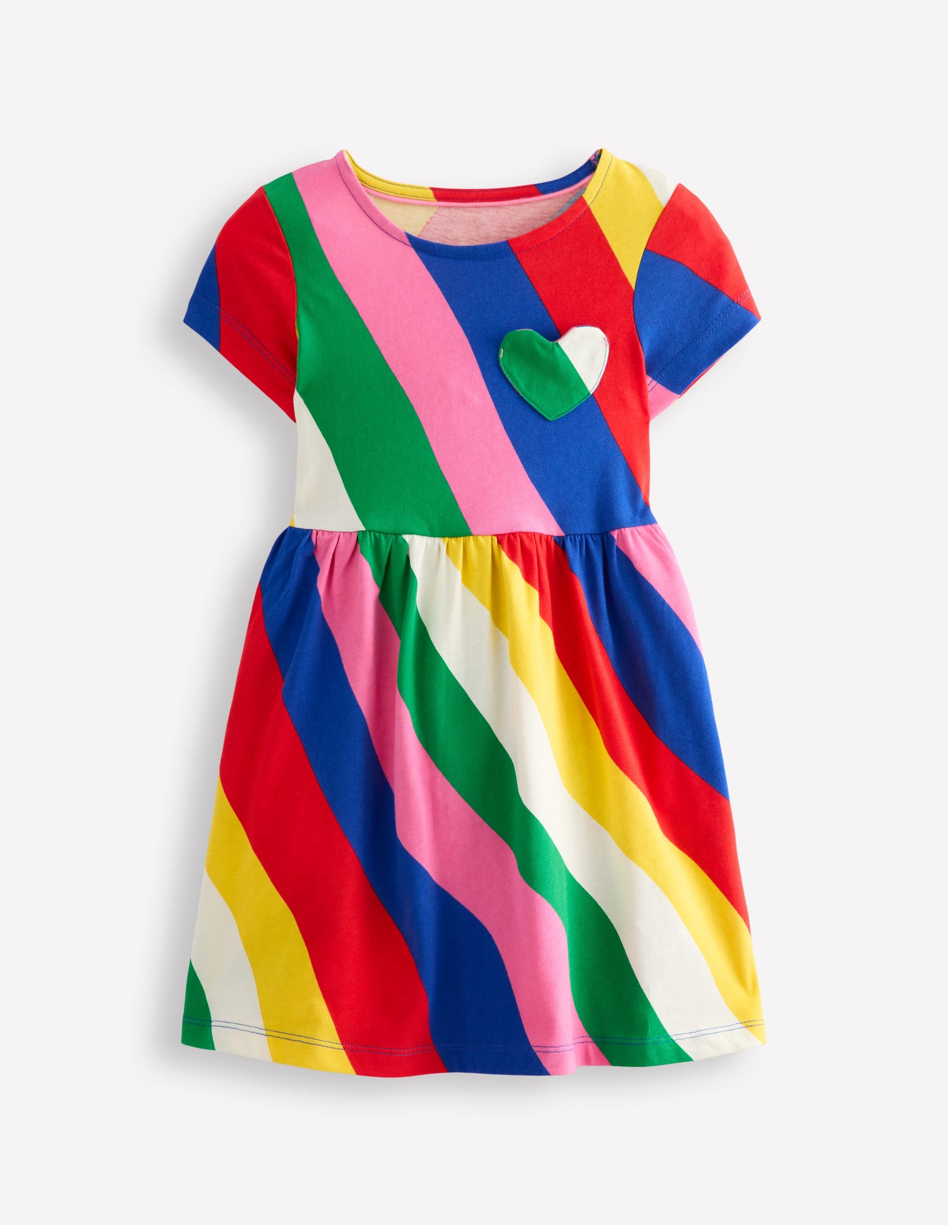 Lustiges Jerseykleid mit Herztasche-Regenbogen-1