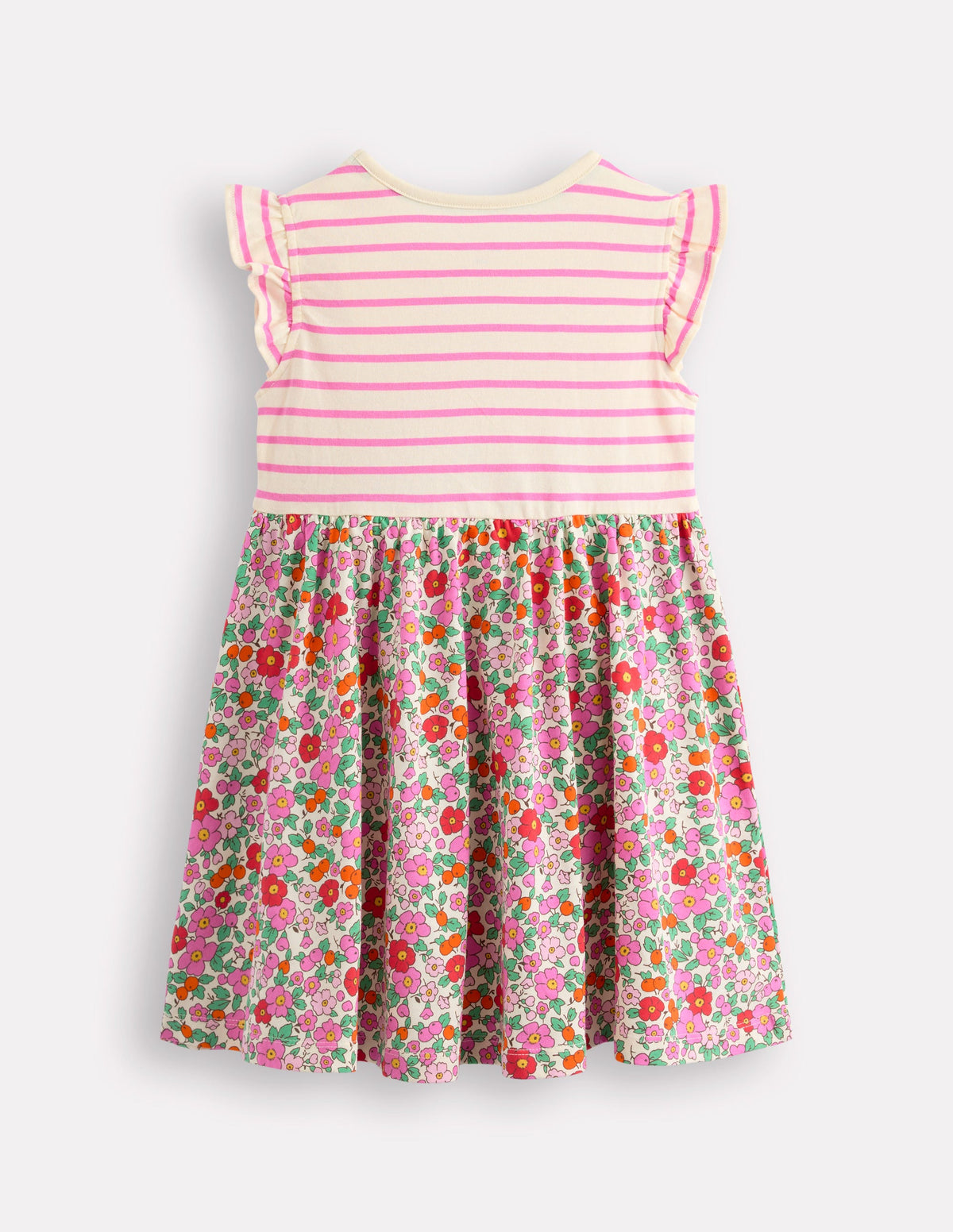 Posie Kleid mit Rüschenärmeln-Rosa Apfelblüte Blumenmuster - Image 2