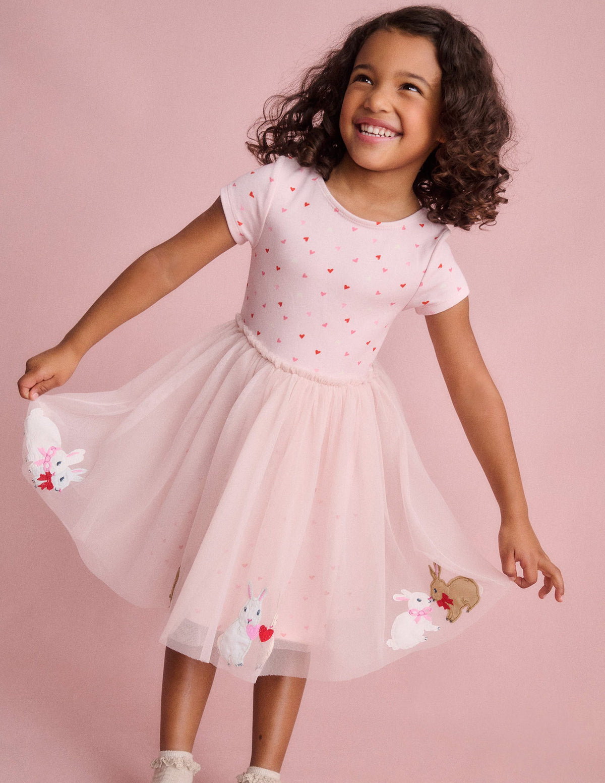 Ami Tüllkleid mit Applikationen-Kreiderosa Hasen - Image 4