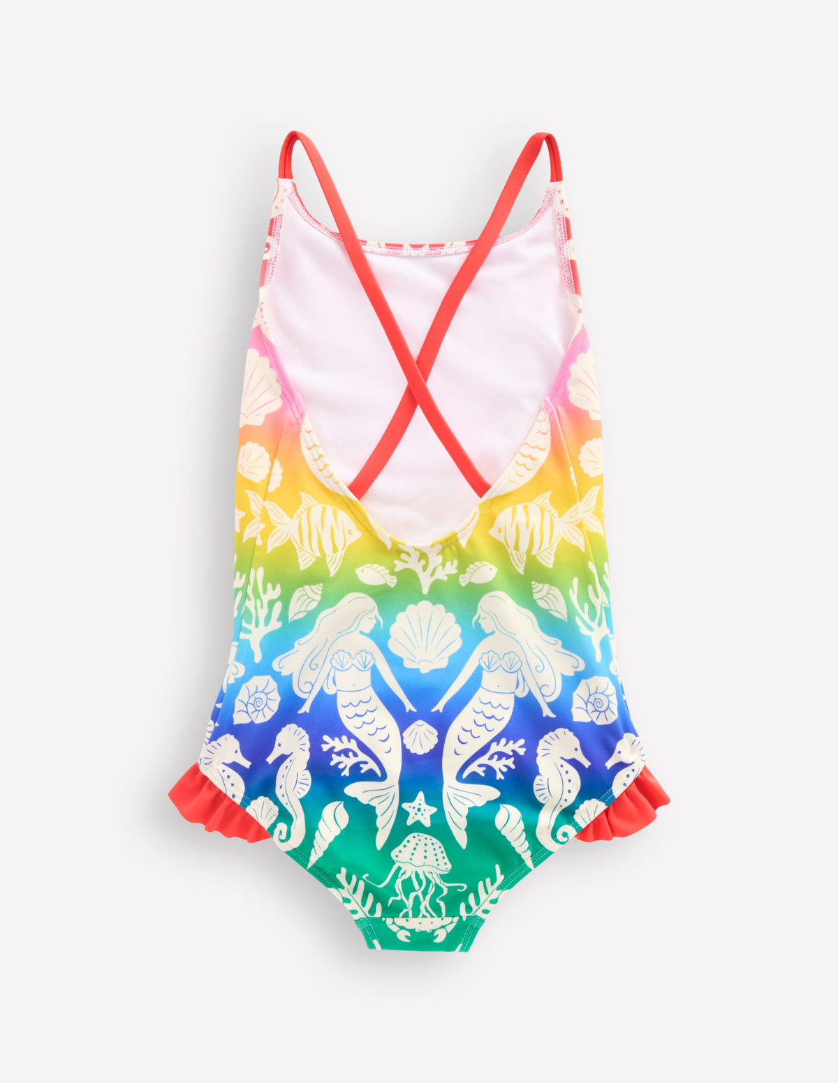 Pretty Cross-Back Swimsuit-Pink Ombre Mermaids-2