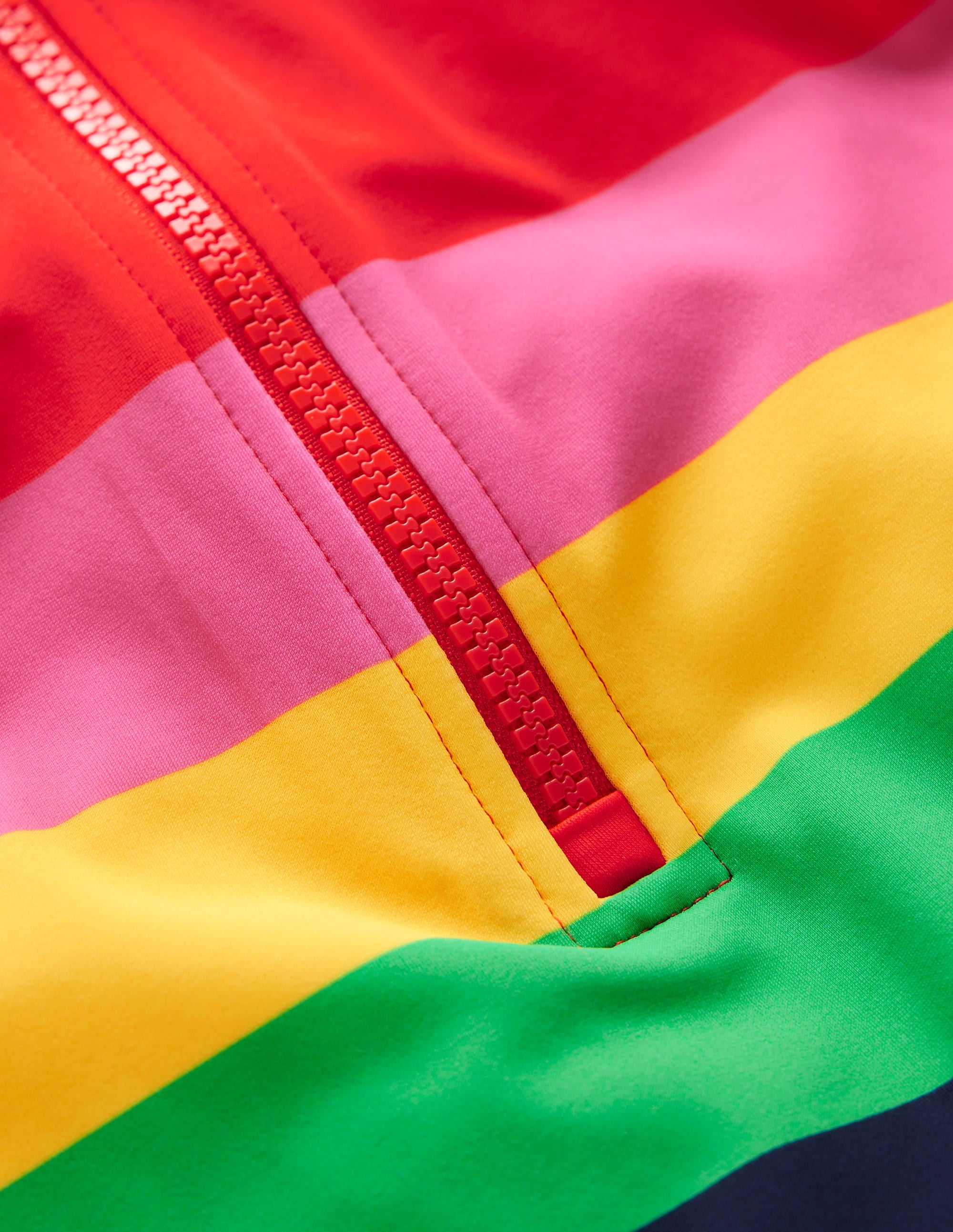 Badeanzug mit kurzen Ärmeln-Rot Bunt Gestreift - Image 3