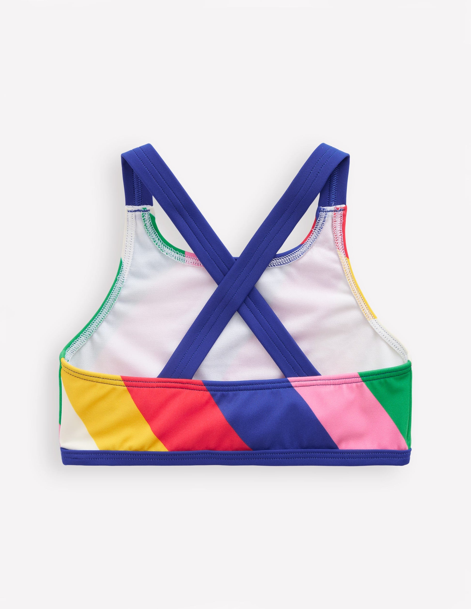 Bikinioberteil mit überkreuzter Rückseite-Bunt Regenbogen Swirl-Motiv-2