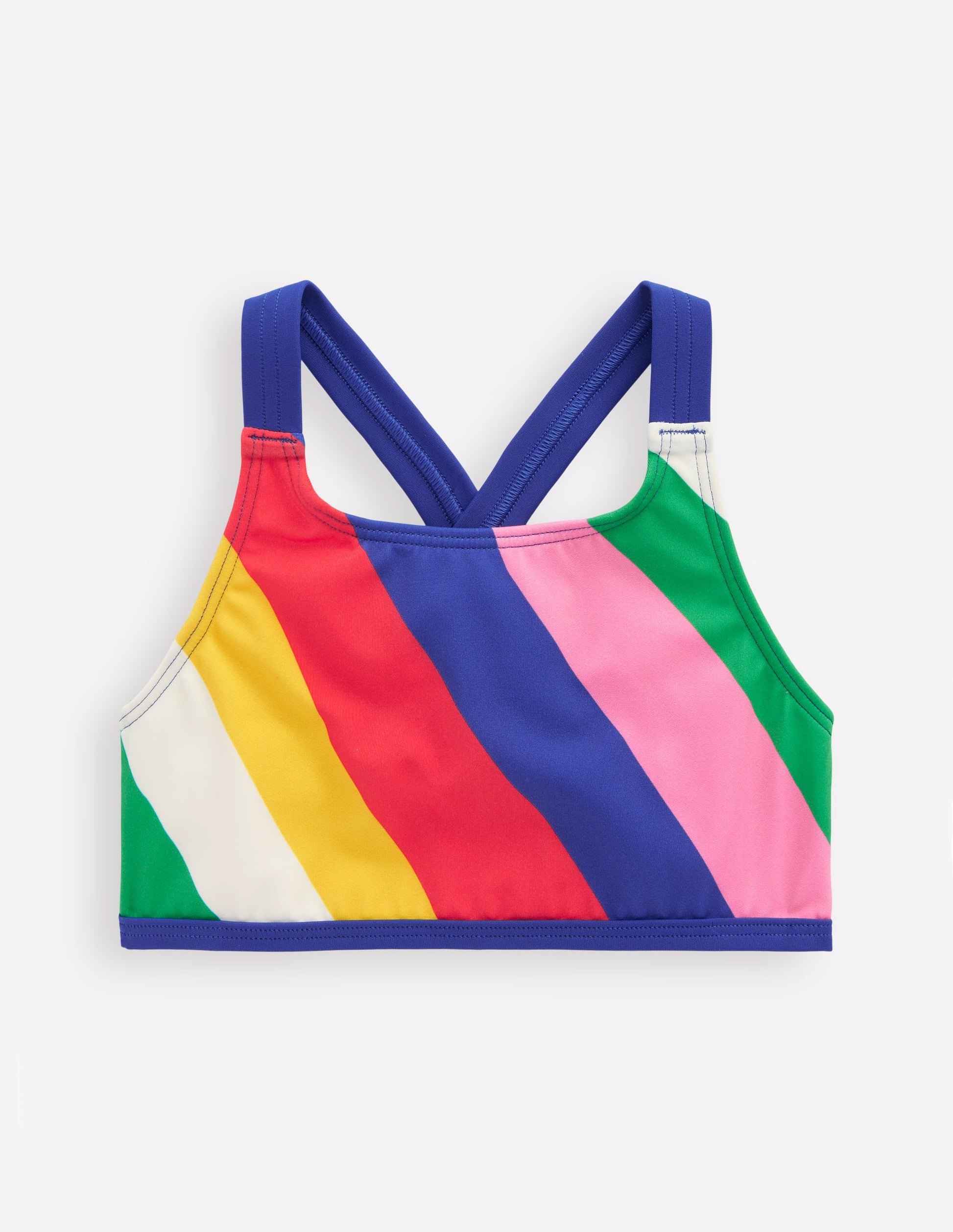 Bikinioberteil mit überkreuzter Rückseite-Bunt Regenbogen Swirl-Motiv-1