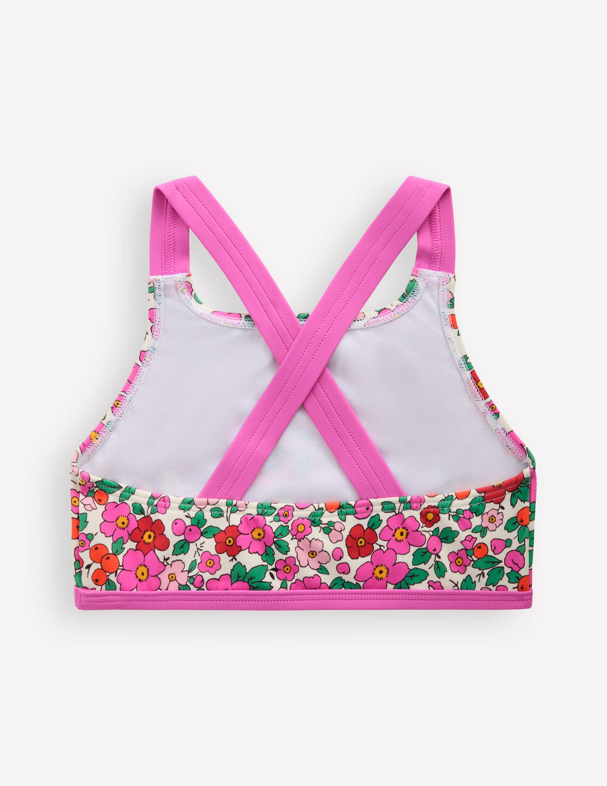 Haut de bikini croisé dans le dos-Fleur de pommier rose - Image 2
