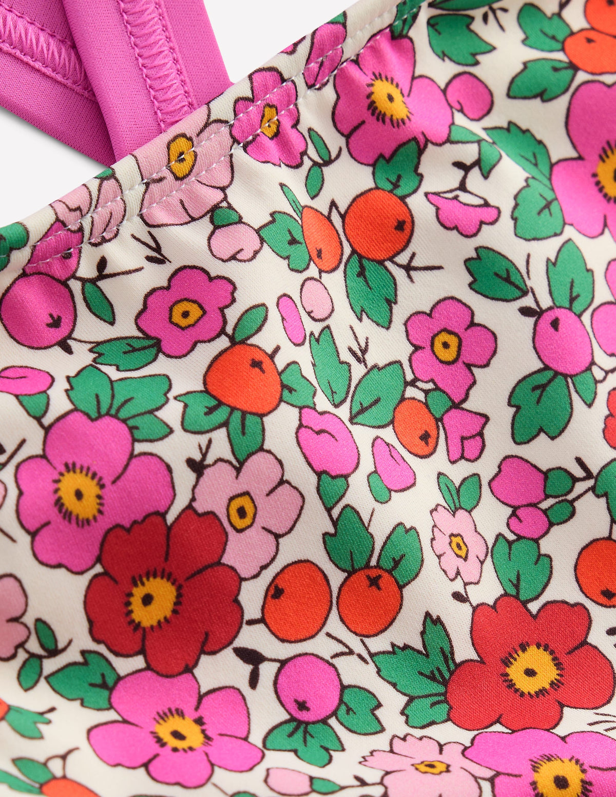 Haut de bikini croisé dans le dos-Fleur de pommier rose - Image 3