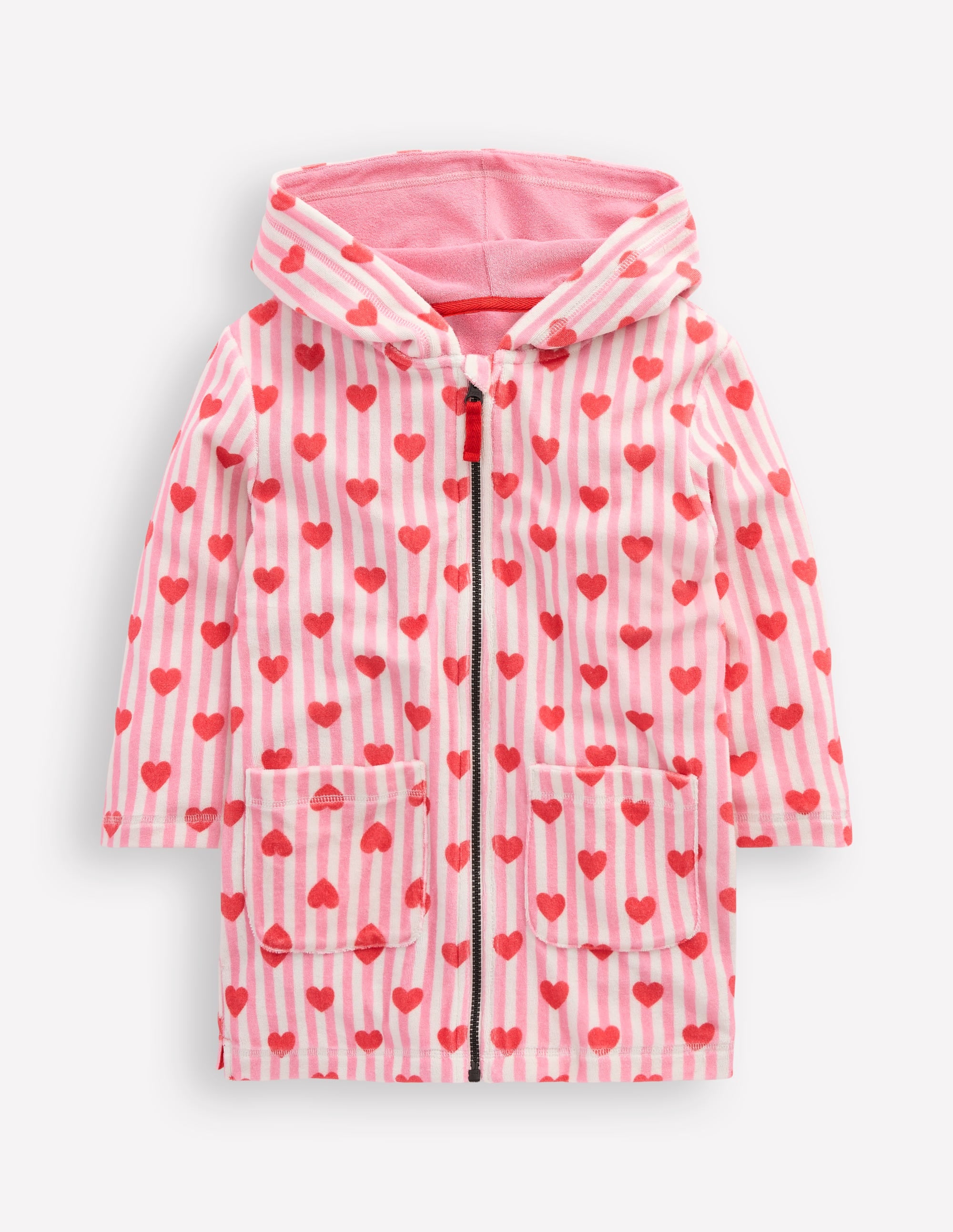 Romie Frottee-Badeponcho mit Reißverschluss-Festivalrosa Riesengänseblümchen - Image 1