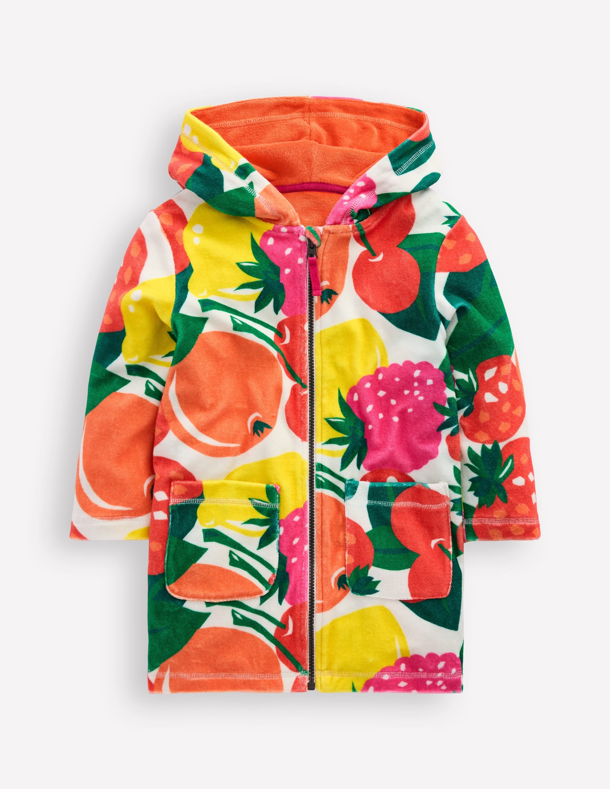 Romie Frottee-Badeponcho mit Reißverschluss-Bunt Riesenfrüchte - Image 1