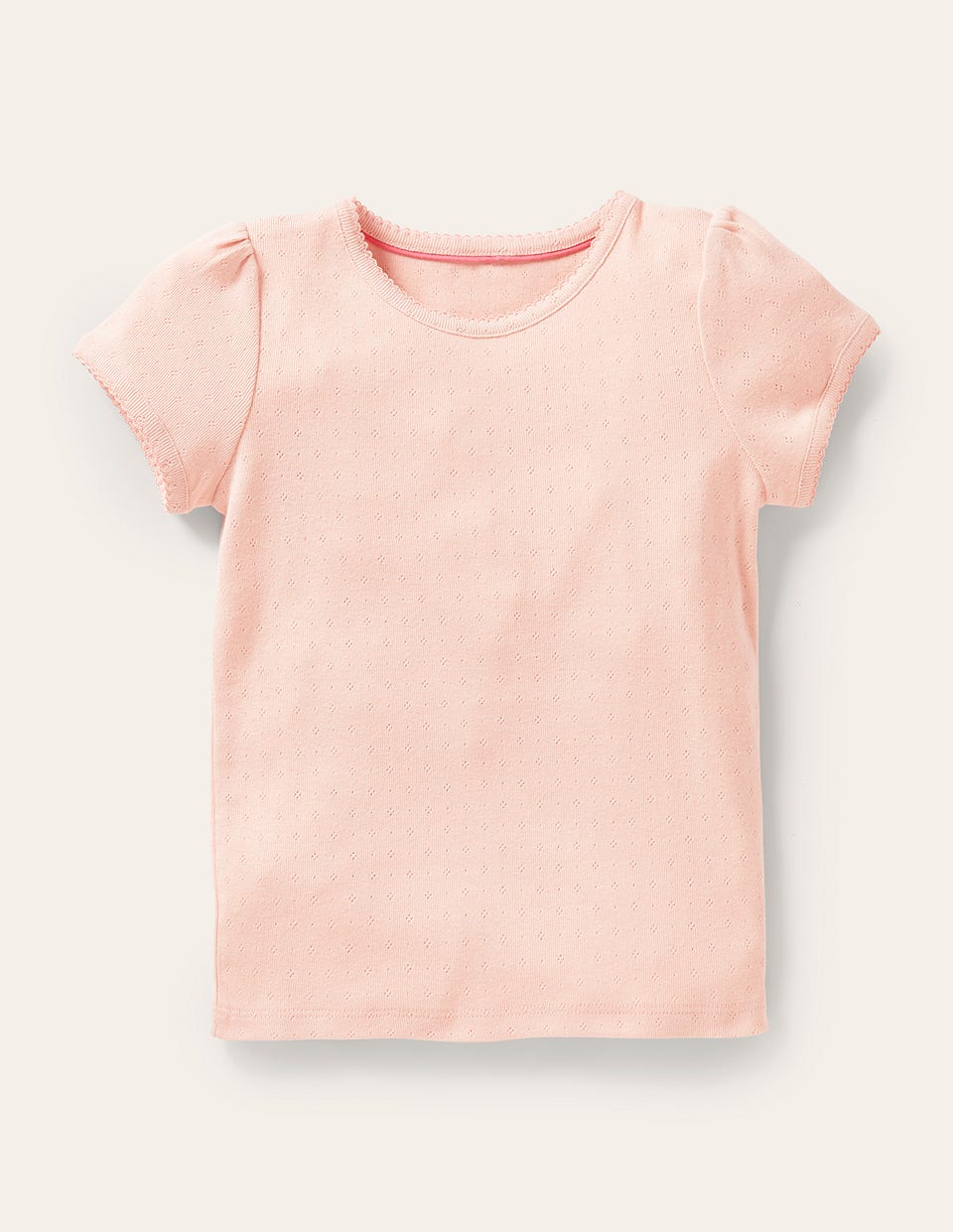 Short Sleeve Pointelle Top-Provence Dusty Pink - Image 1