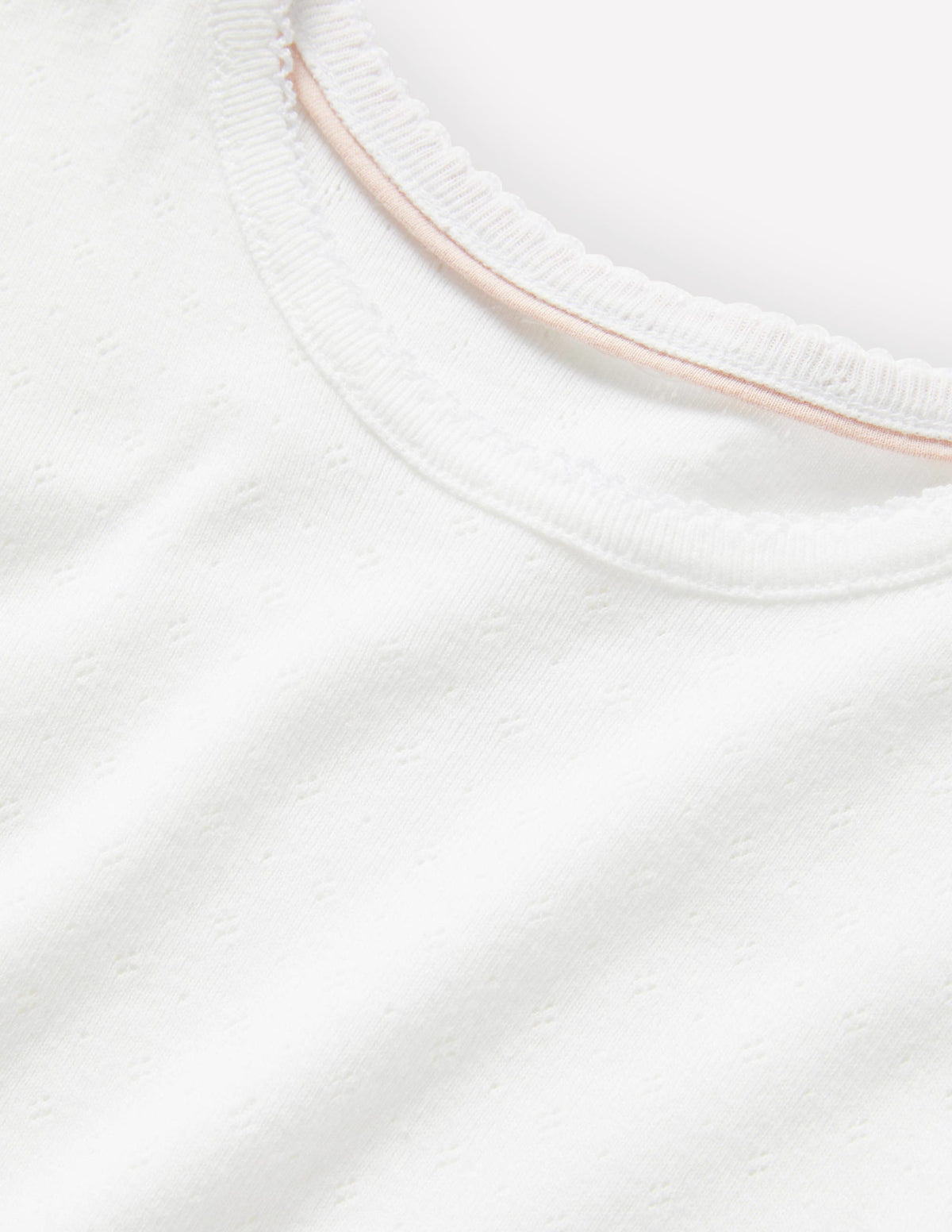 Short Sleeve Pointelle Top-White - Image 3