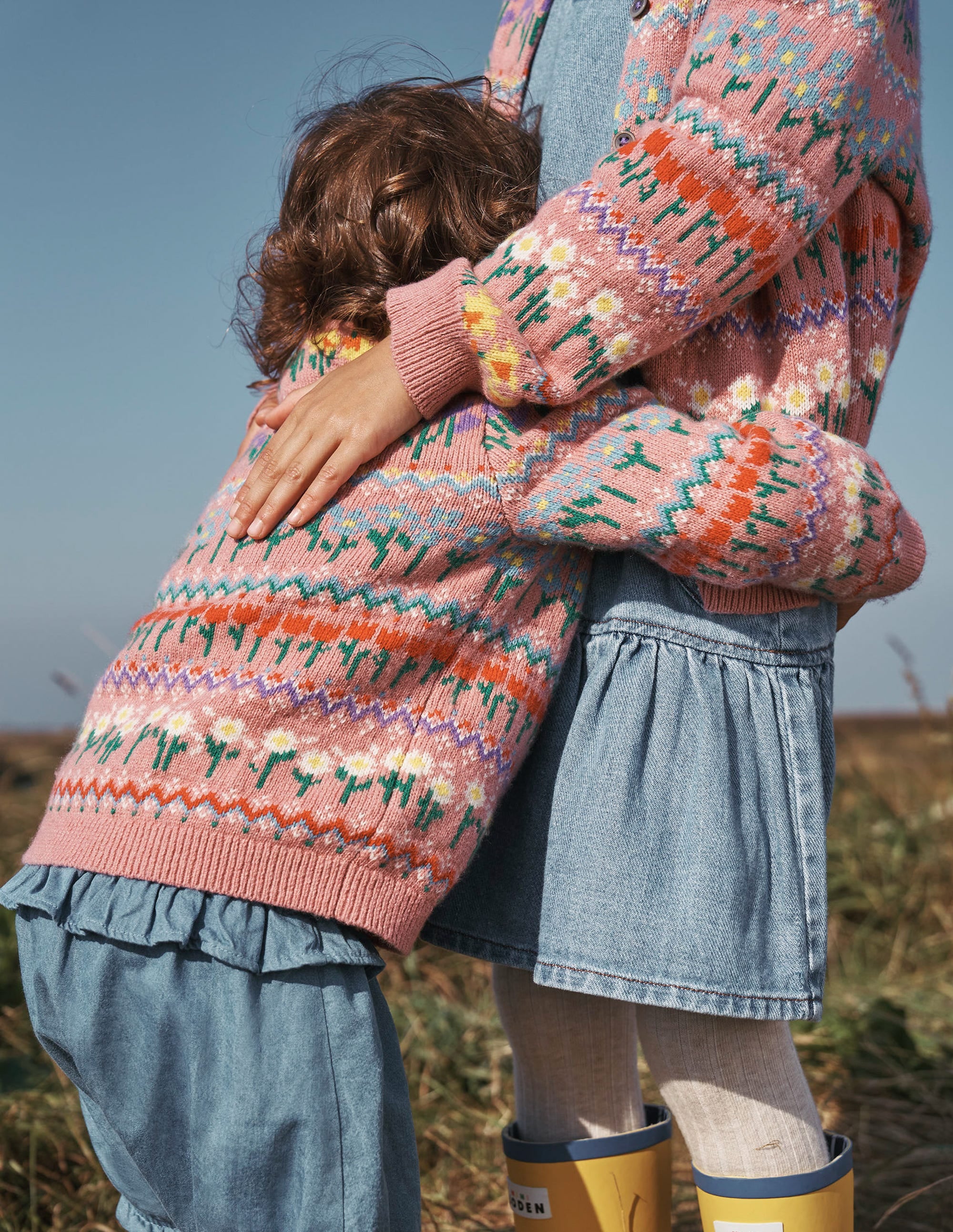 Edie Fair-Isle-Strickjacke-Meerrosa Blumen - Image 4
