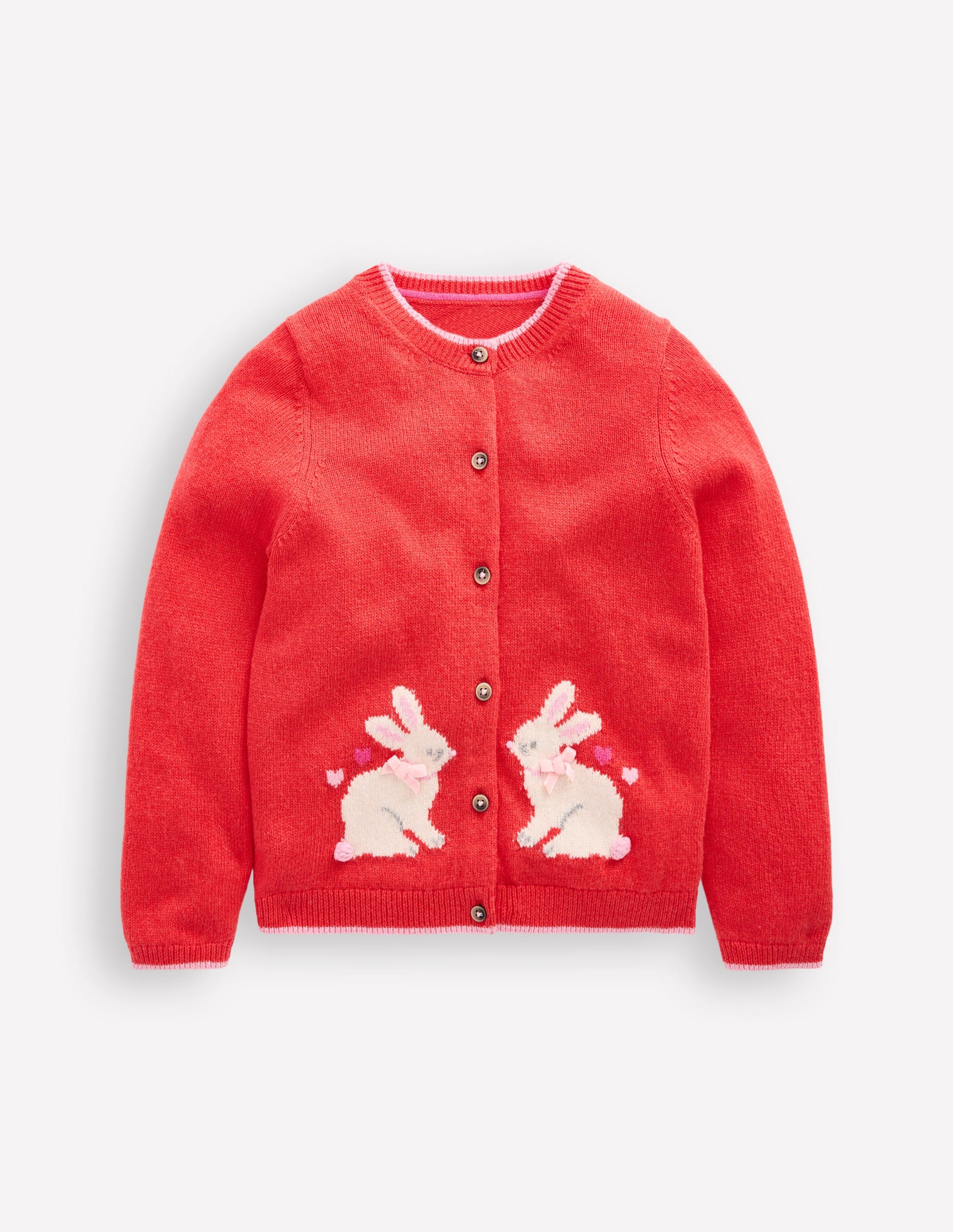 Evelyn Strickjacke mit lustigem Motiv-Marmeladenrot Hasen-1