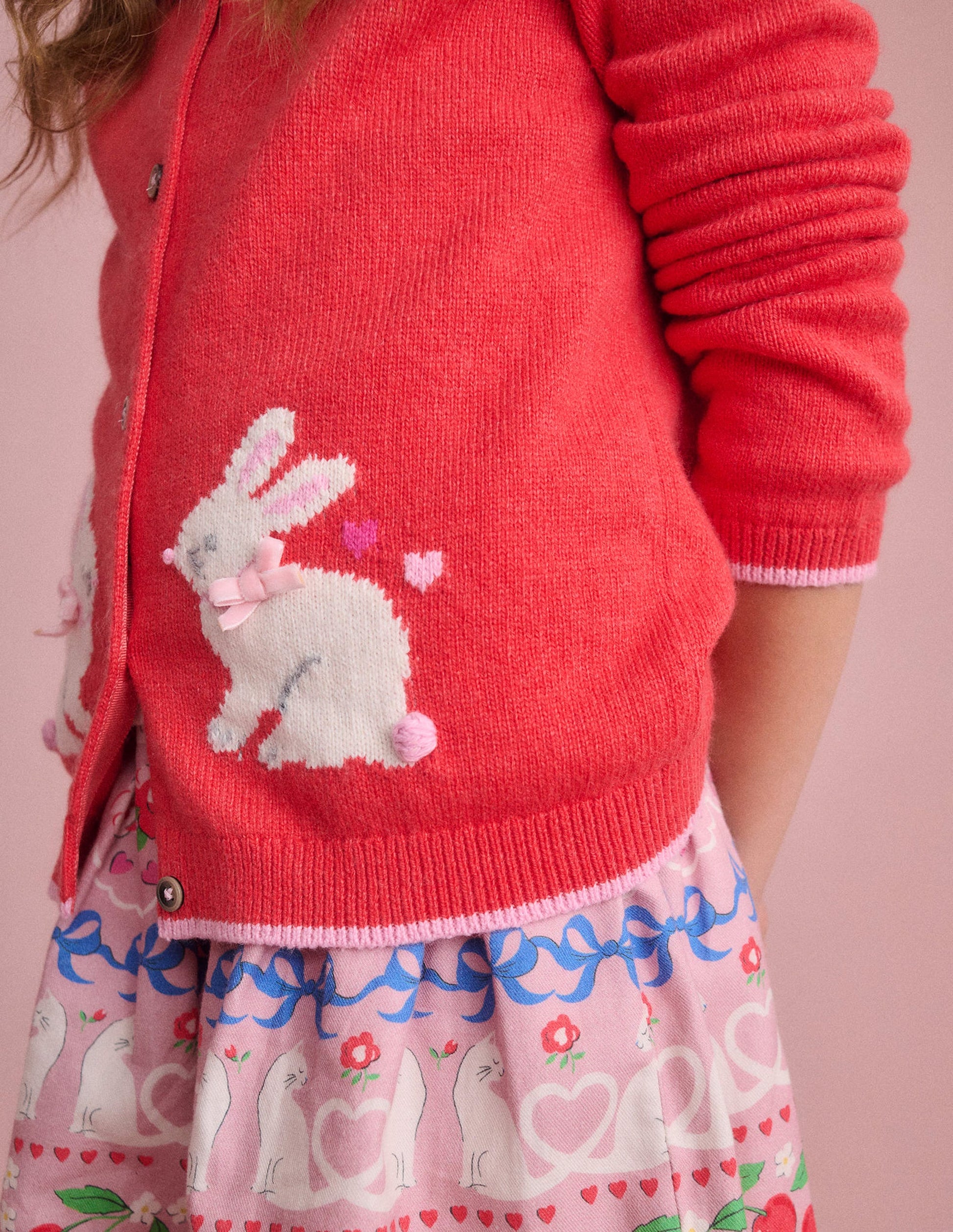 Evelyn Strickjacke mit lustigem Motiv-Marmeladenrot Hasen-5