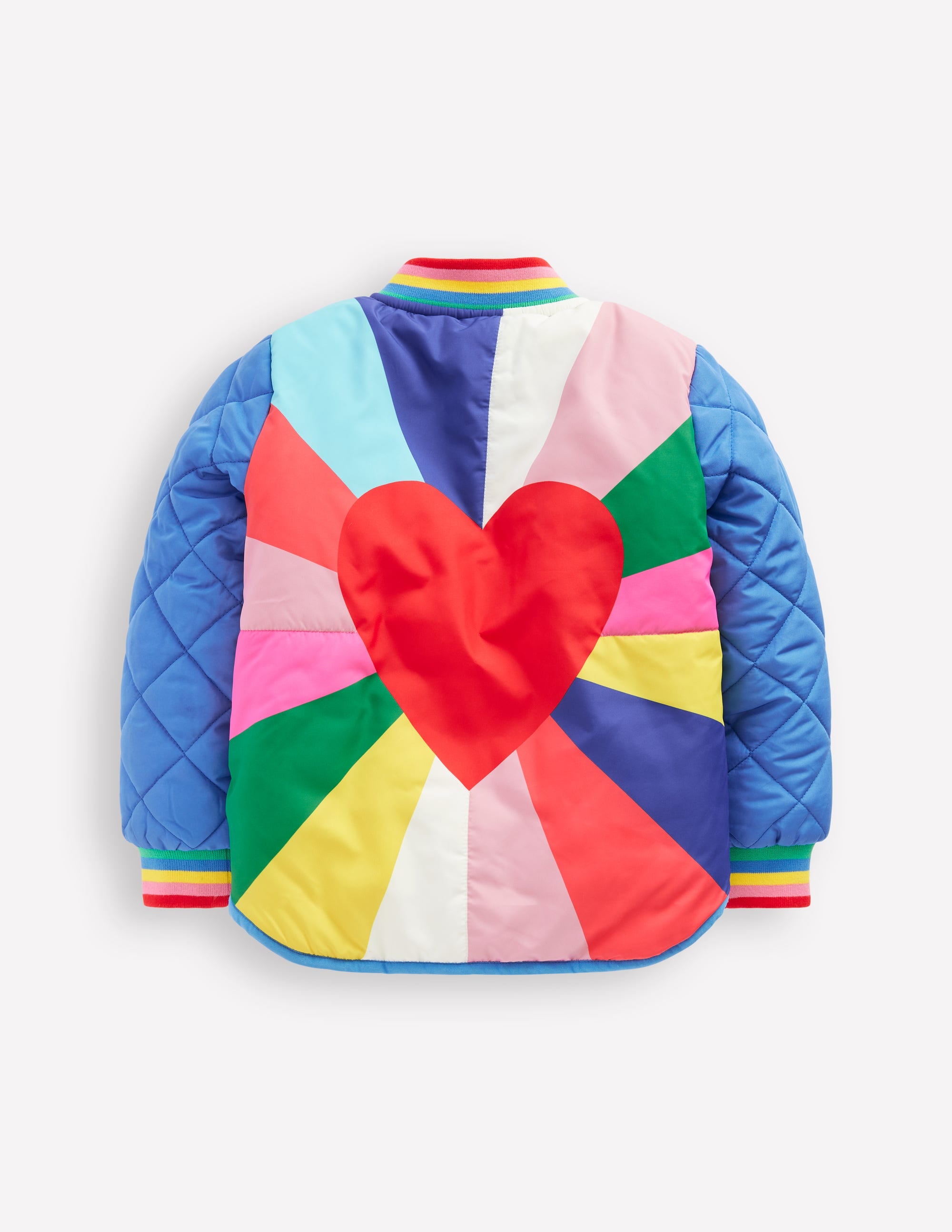Fun Borg Lined Bomber-Peacock Plume Blue Heartburst - Image 2