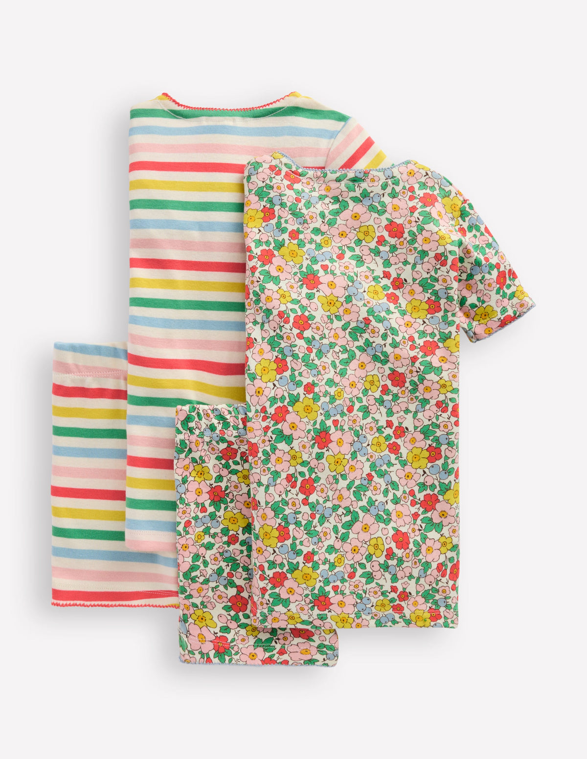 Kurze Schlafanzüge im Doppelpack-Apfelblüte Bunt - Image 2