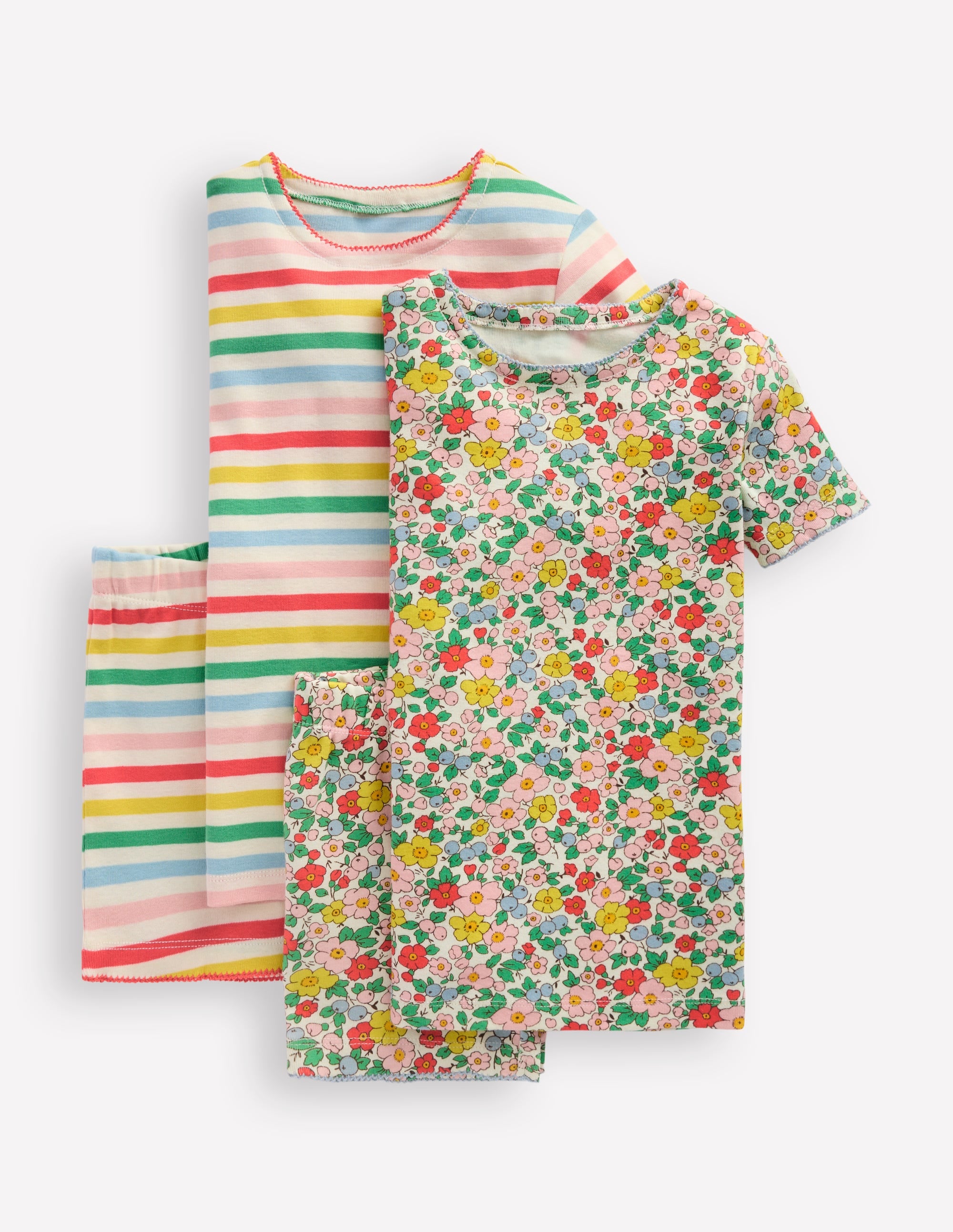 Kurze Schlafanzüge im Doppelpack-Apfelblüte Bunt - Image 1