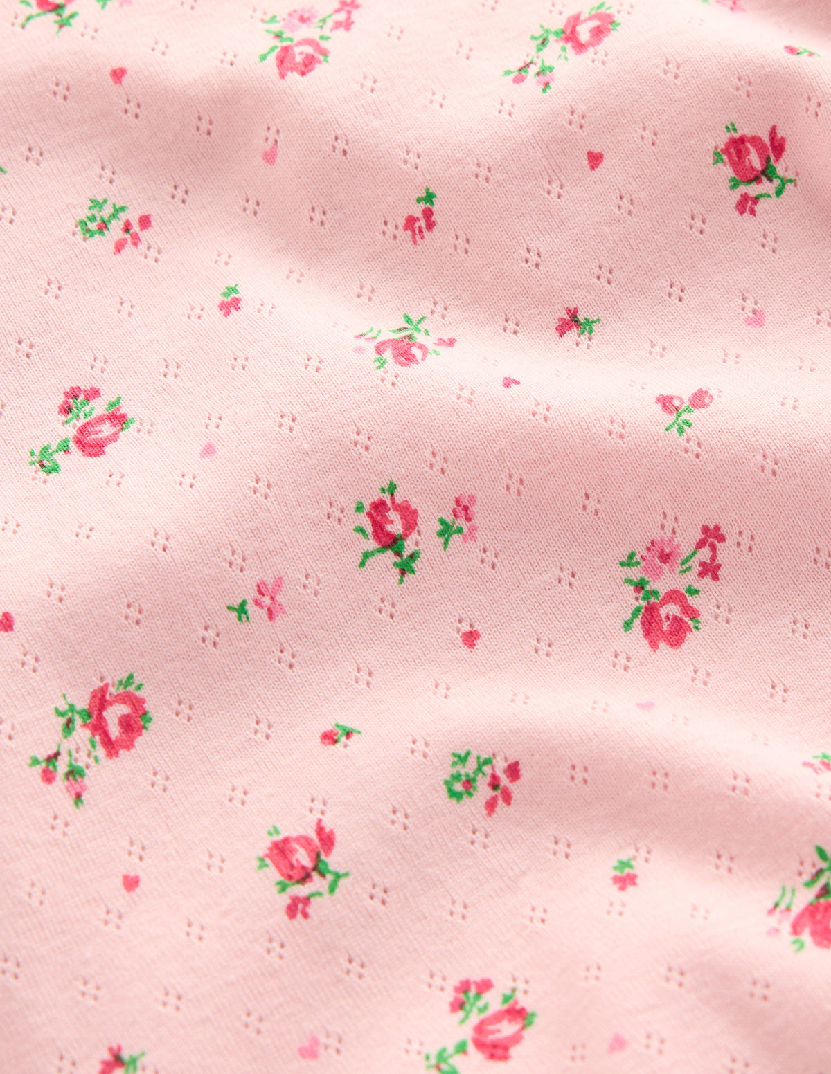 Eng anliegender Pointelle-Schlafanzug-Botanisches Rosa Rosenzweig - Image 3