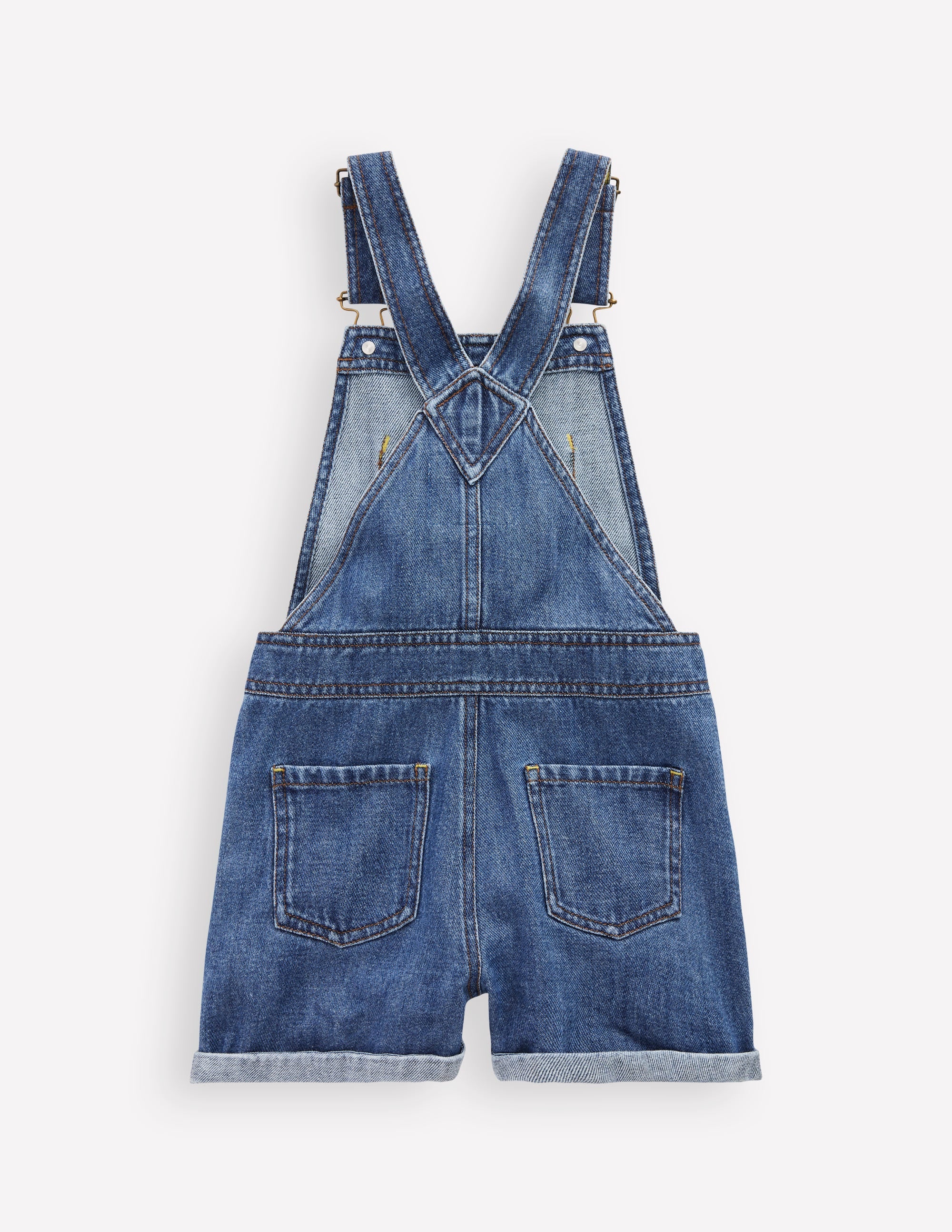 Kurze Latzhose mit Herztaschen-Vintage Bestickt Gänseblümchen - Image 2