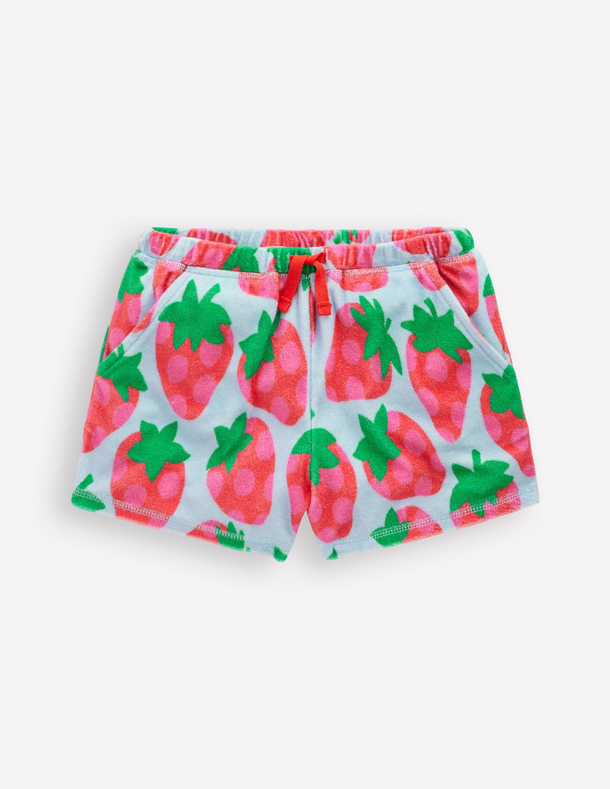Gemusterte Frottee-Shorts-Nebligblau Punkte Erdbeere - Image 1