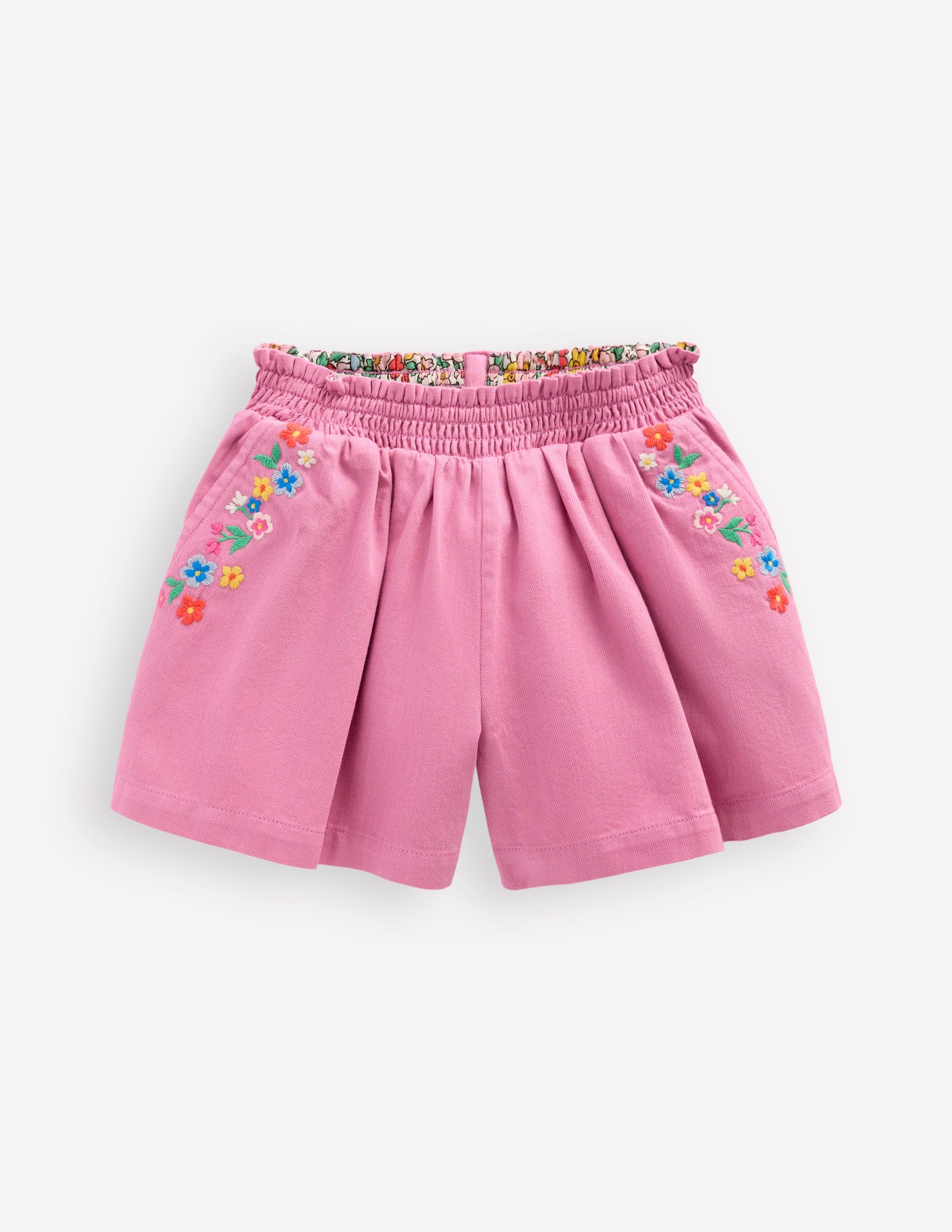 Shorts zum Hineinschlüpfen-Rosa Stickerei-1