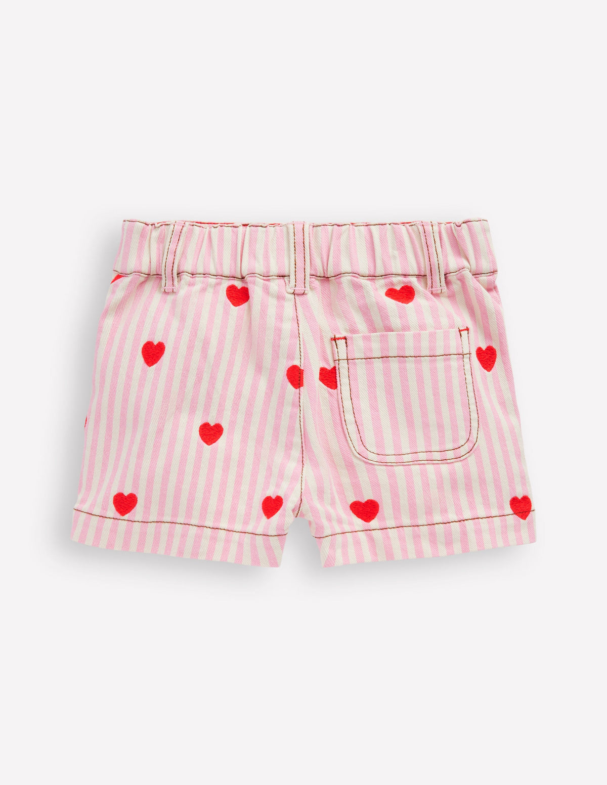 Patch Pocket Shorts-Bubblegum Pink/ Ivory Hearts-2