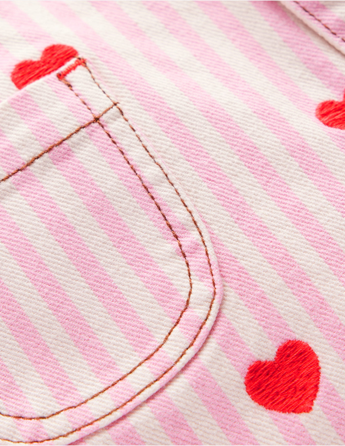 Patch Pocket Shorts-Bubblegum Pink/ Ivory Hearts-3