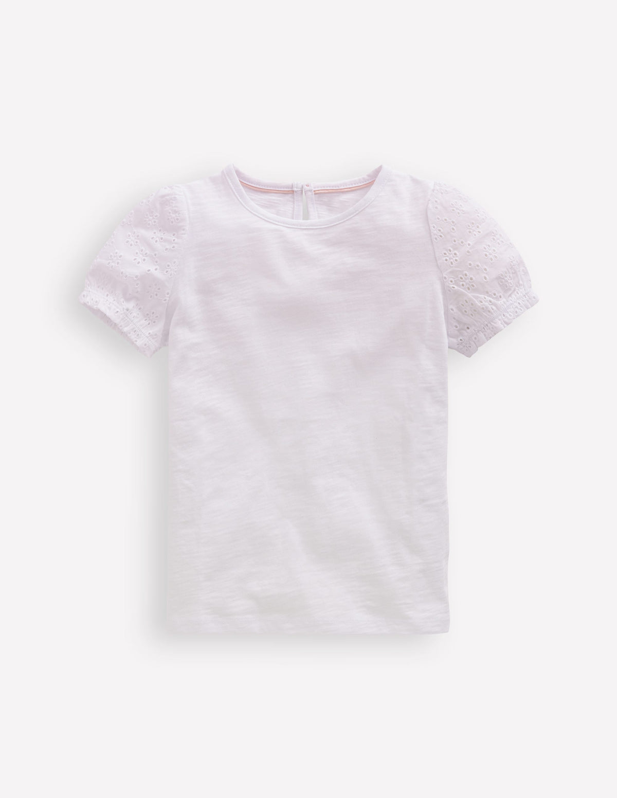T-shirt à broderie anglaise-Blanc-1