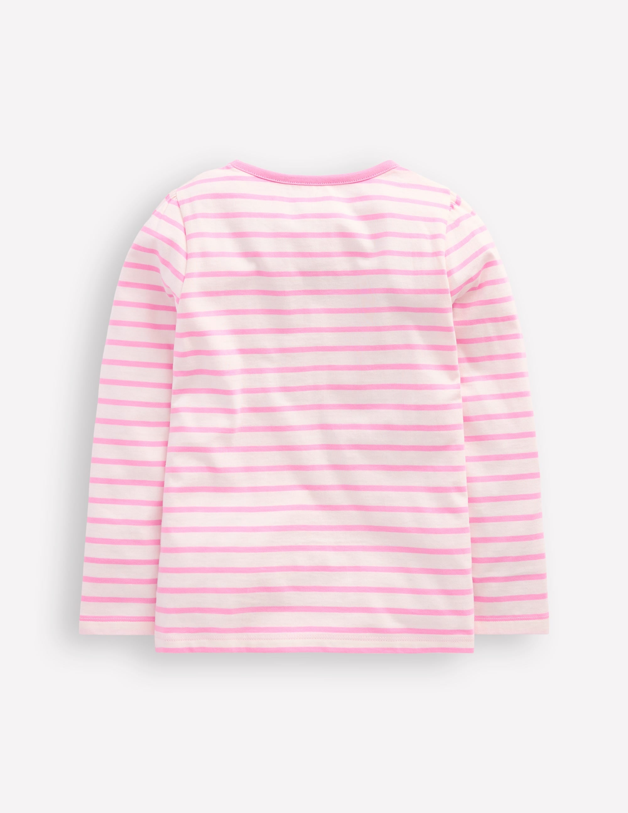 T-Shirt mit Puffärmeln und Applikation-Kaugummirosa/Naturweiß Haustiere - Image 2