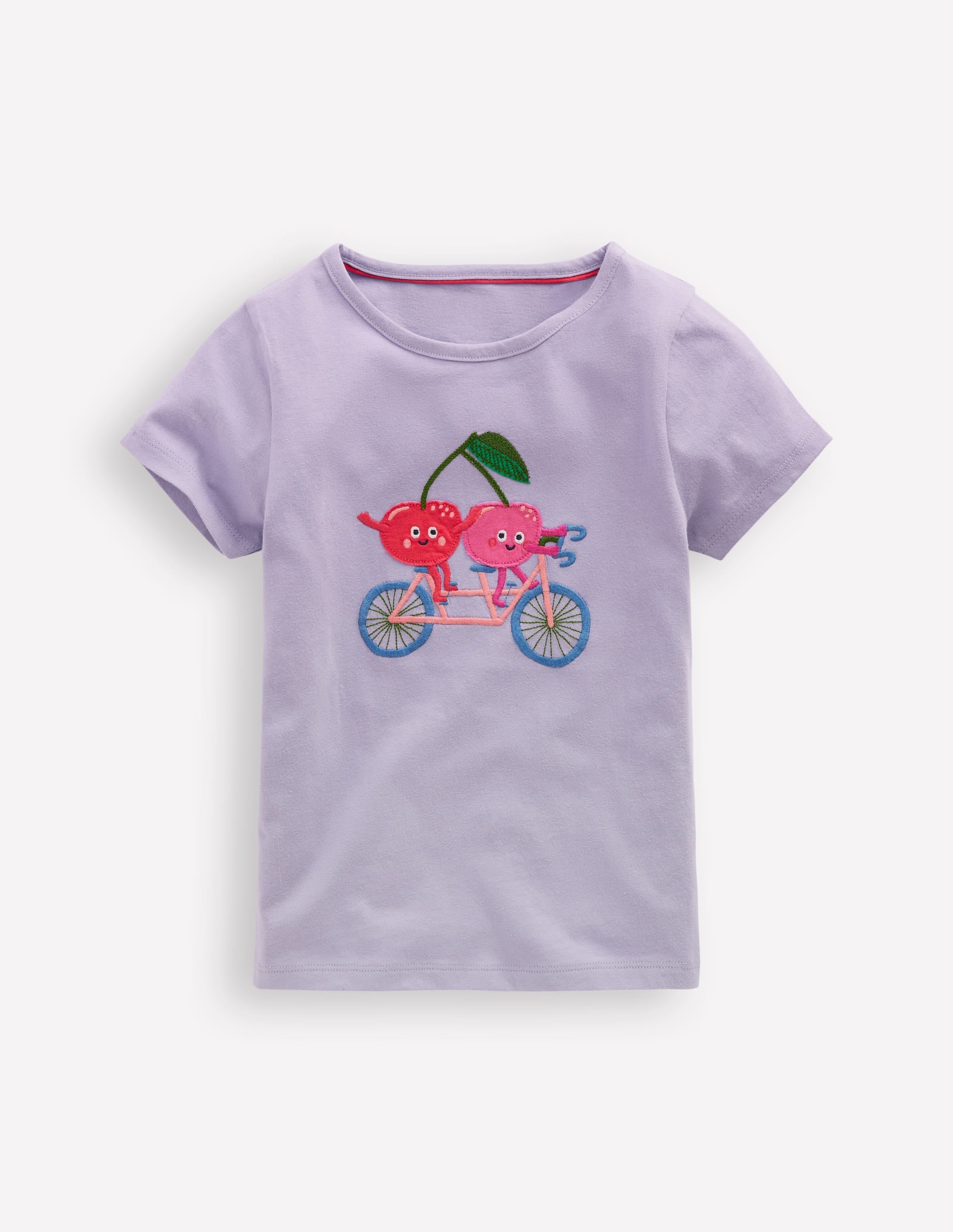 T-Shirt mit Applikation-Lavendeldunst Kirschen - Image 1