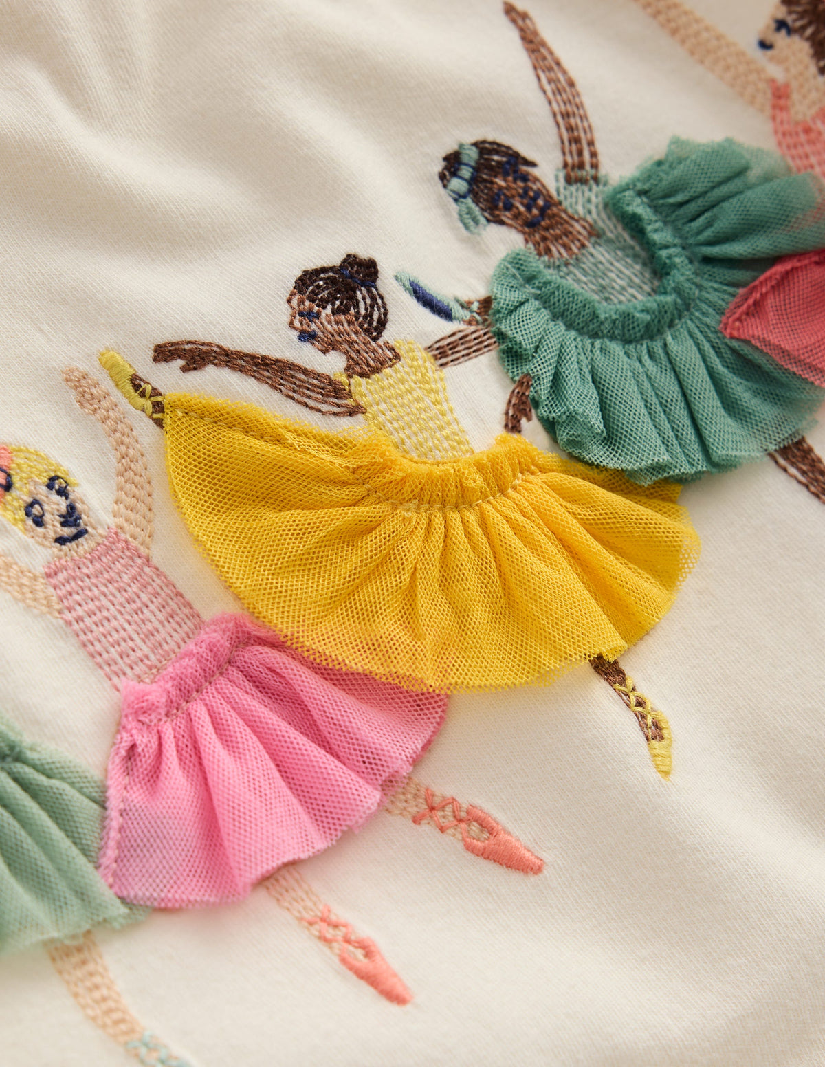 Oberteil mit Puffärmeln und Superstich-Naturweiß Ballerinas - Image 3