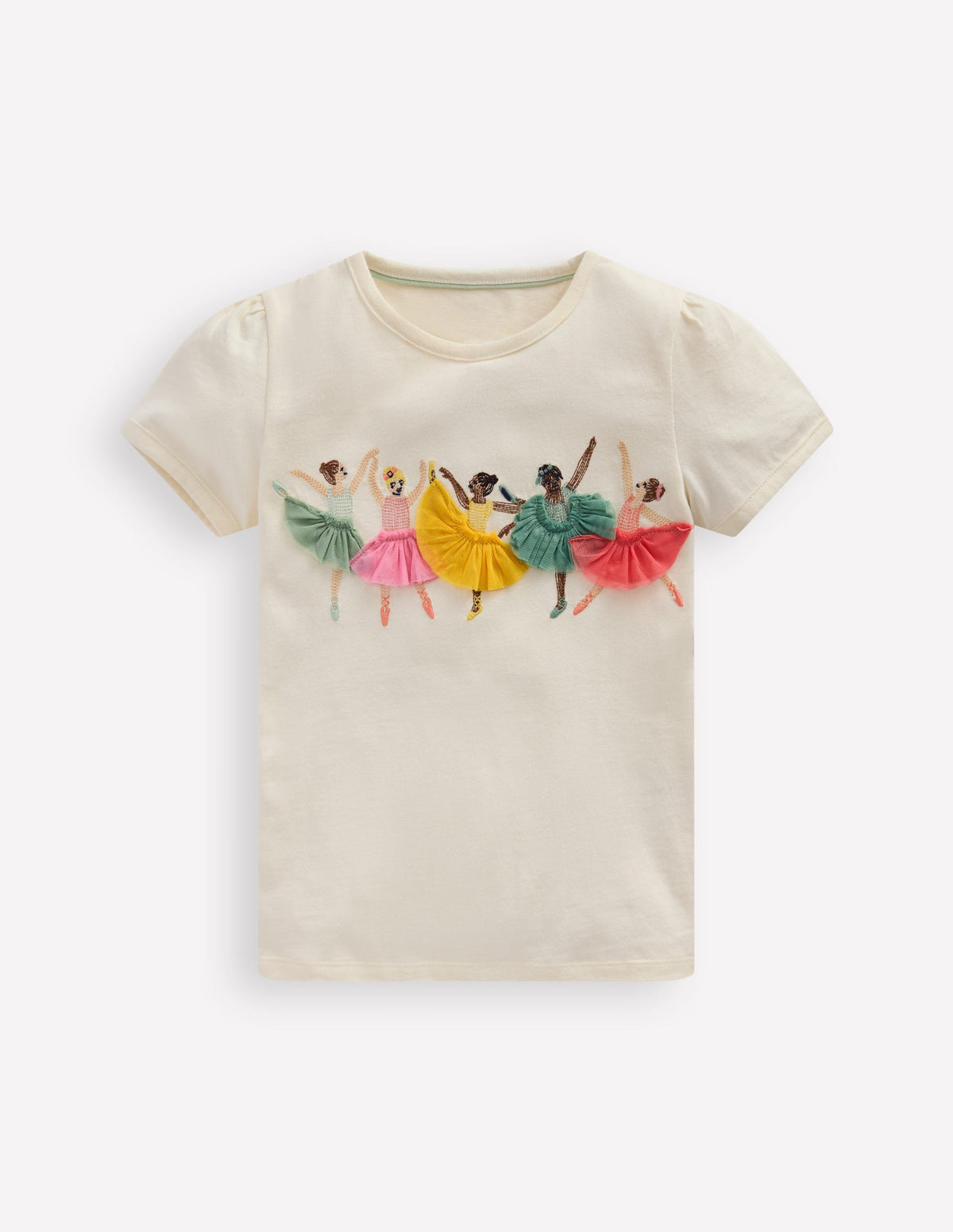 Oberteil mit Puffärmeln und Superstich-Naturweiß Ballerinas - Image 1