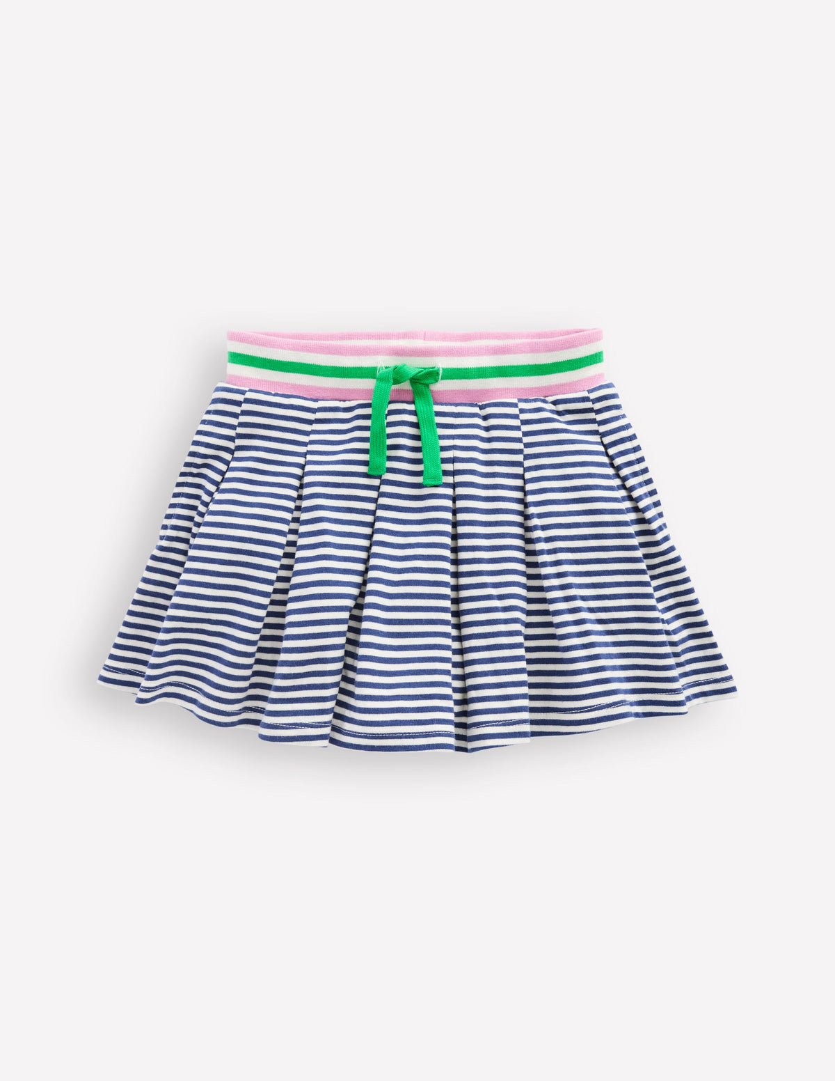 Pleated Jersey Skort-Starboard Ivory Stripe - Image 1