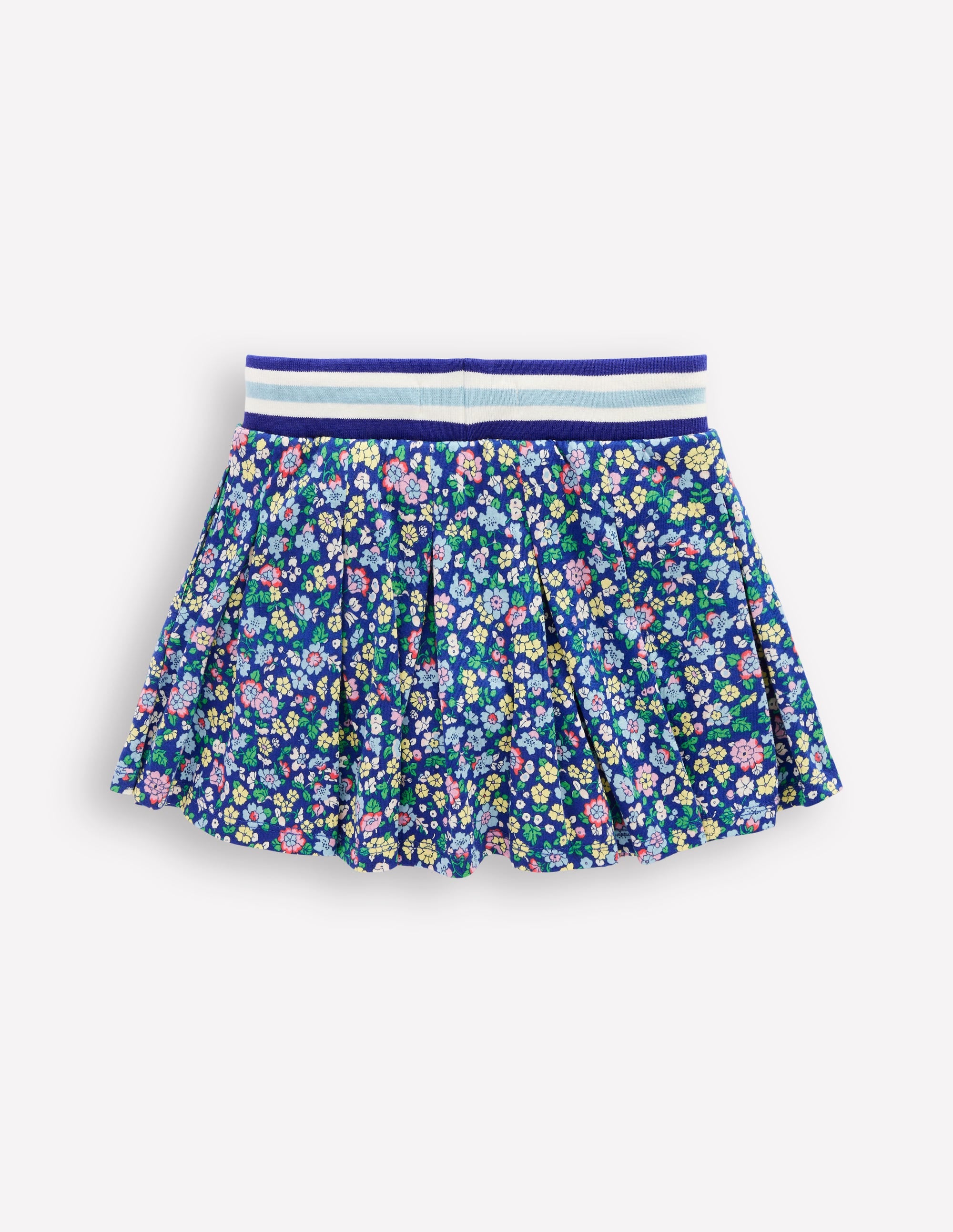 Plissierter Jersey-Skort-Saphirblau Nautisches Blumenmuster - Image 2